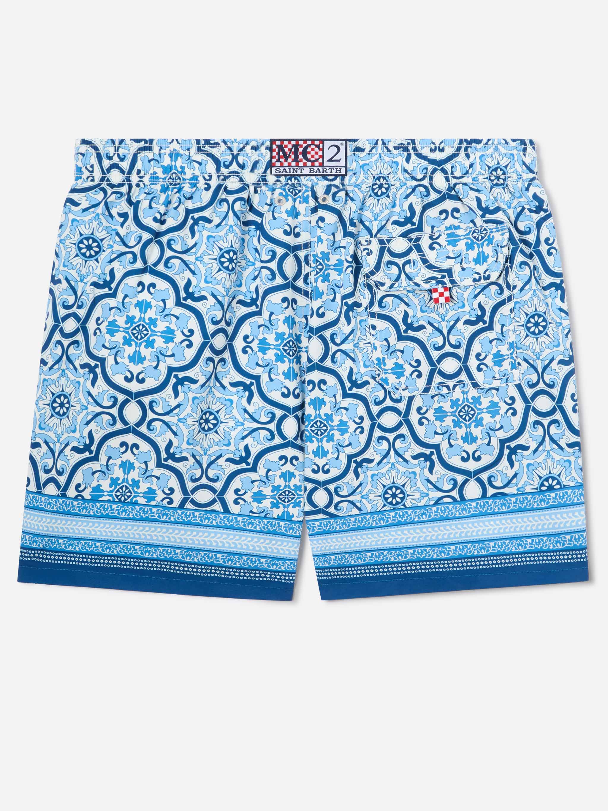 mc2-saint-barth-gustavia-costume-mare-uomo-stampa-ornamentale-blu image 2