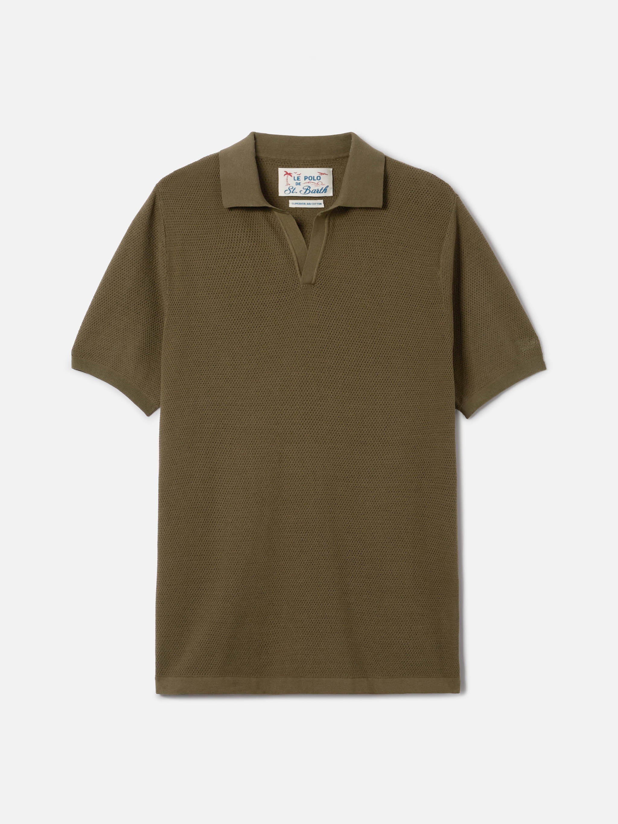 mc2-saint-barth-polo-sloan-mesh-uomo-in-cotone-high-twist-verde-militare image 6