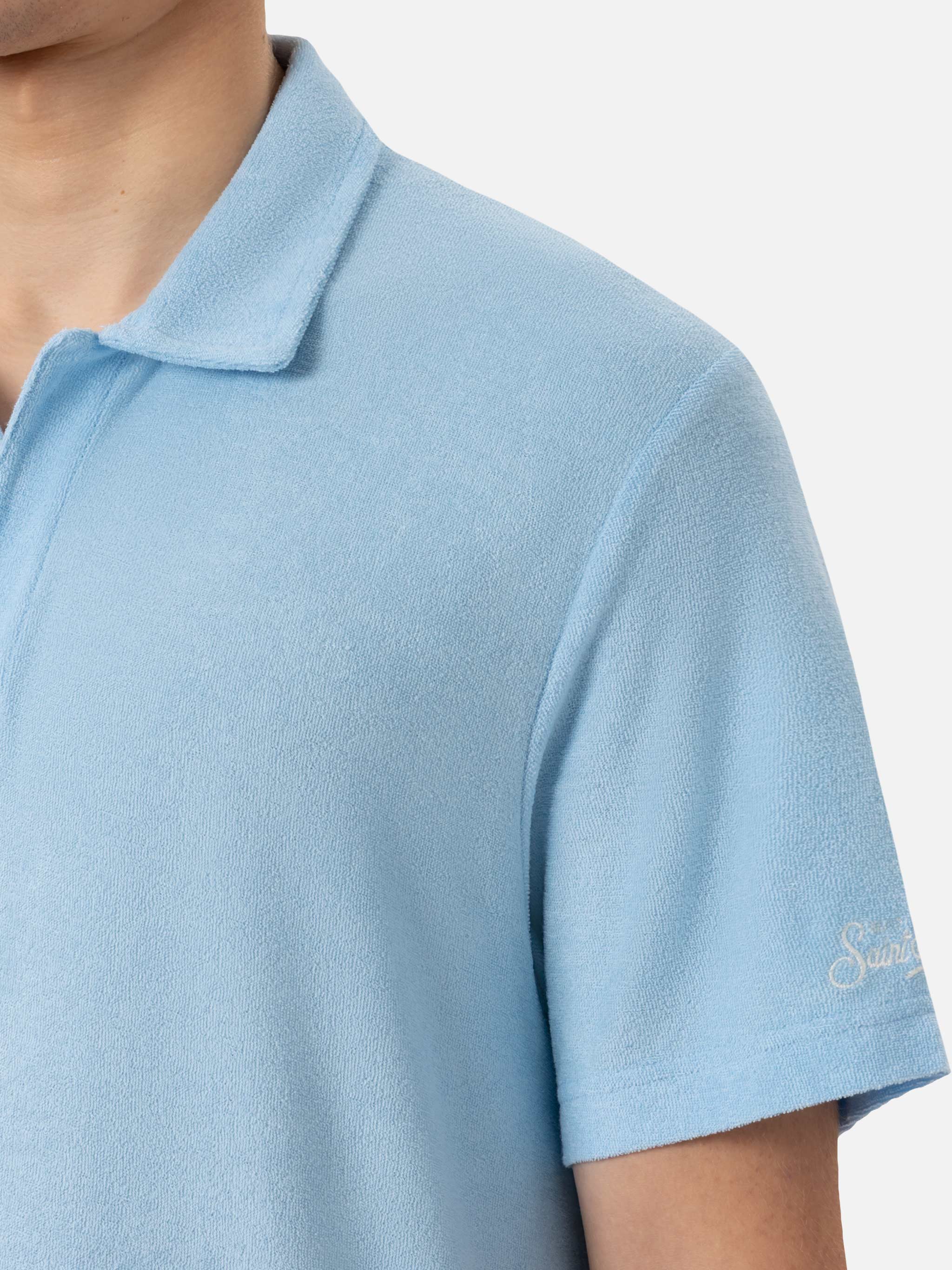 mc2-saint-barth-polo-jeremy-uomo-in-spugna-azzurro-chiaro-senza-bottoni image 4