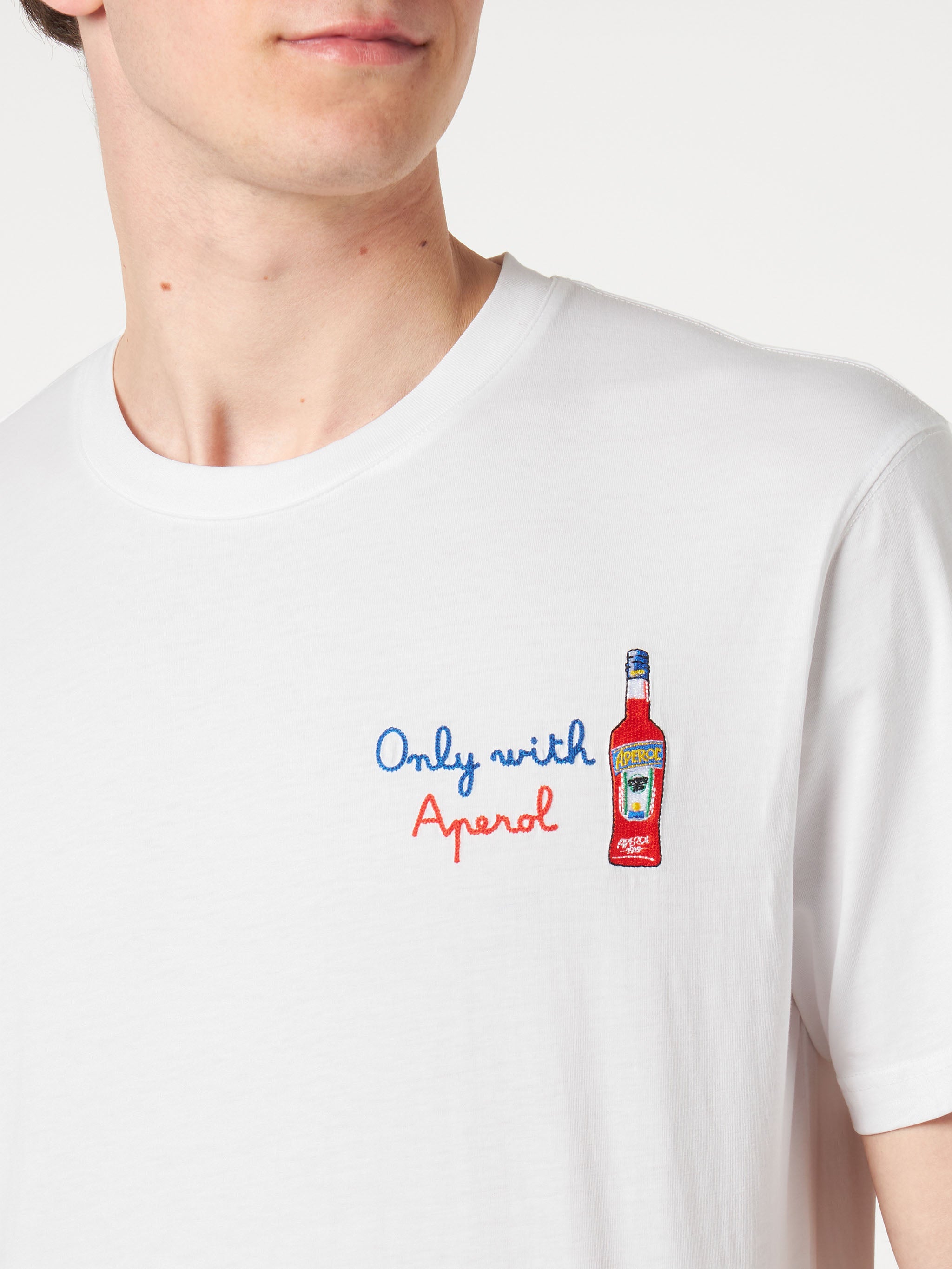 mc2-saint-barth-t-shirt-uomo-only-with-aperol-special-edition-bianca-cotone image 1
