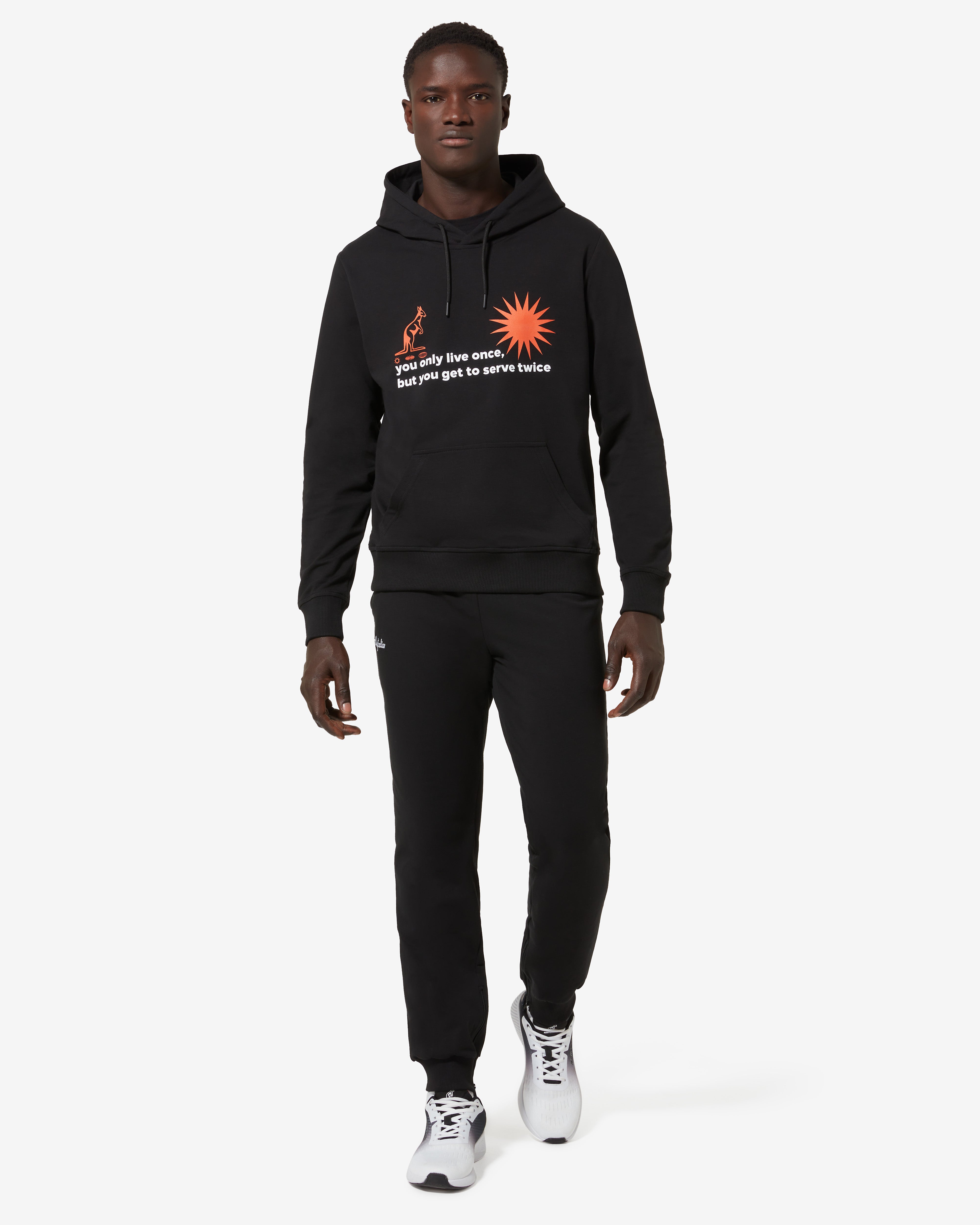 australian-collage-hoodie-felpa-con-cappuccio-in-cotone-nero image 2