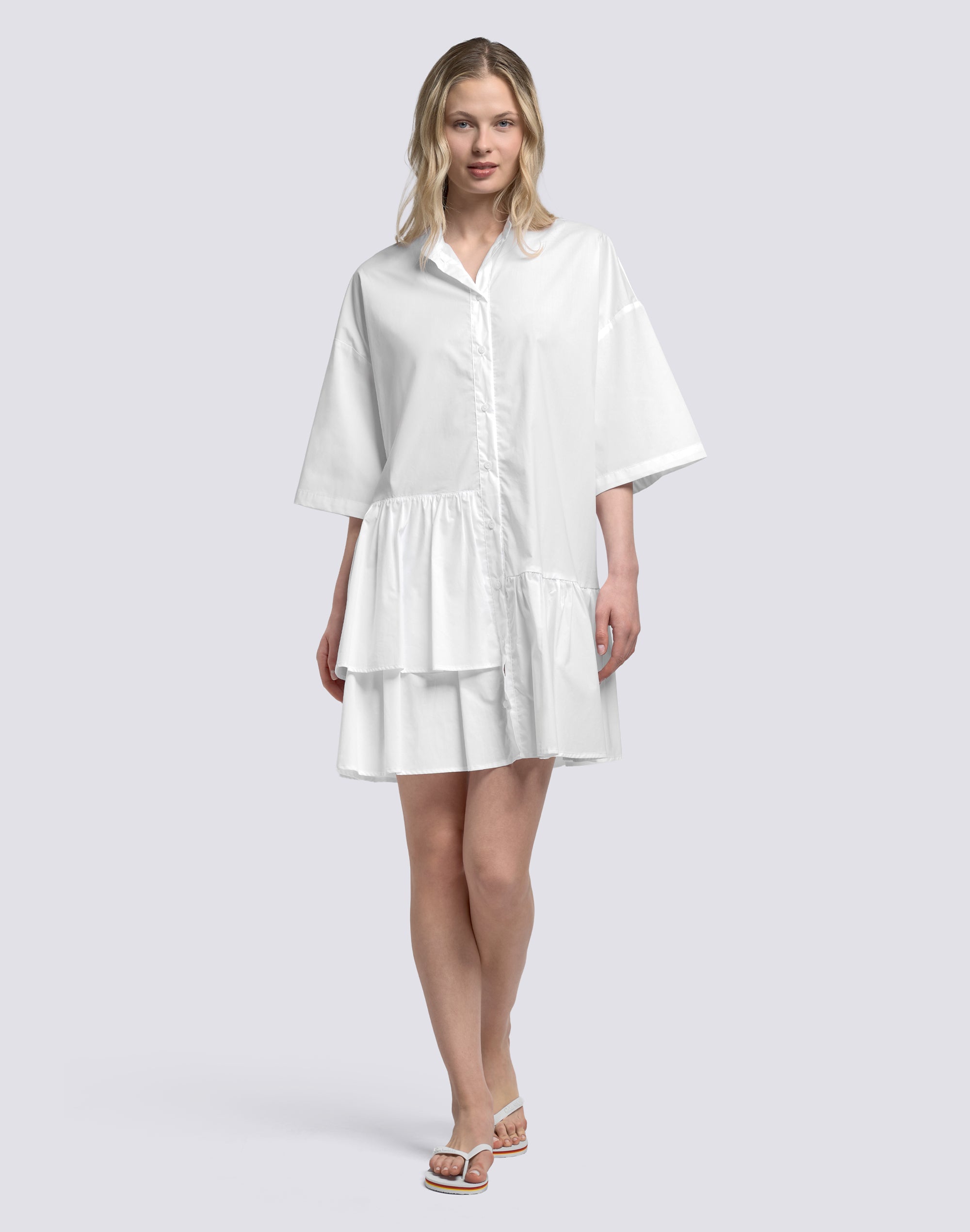 sundek-abito-donna-corto-asimmetrico-in-popeline-di-cotone-2 image 3