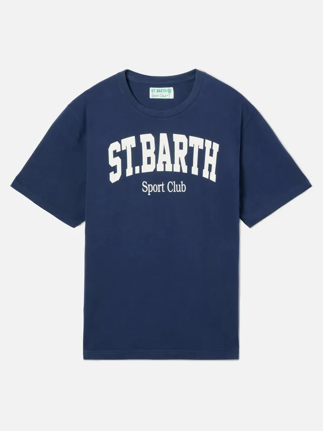 mc2-saint-barth-denver-t-shirt-uomo-blu-in-cotone-stampa-sport-club image 1