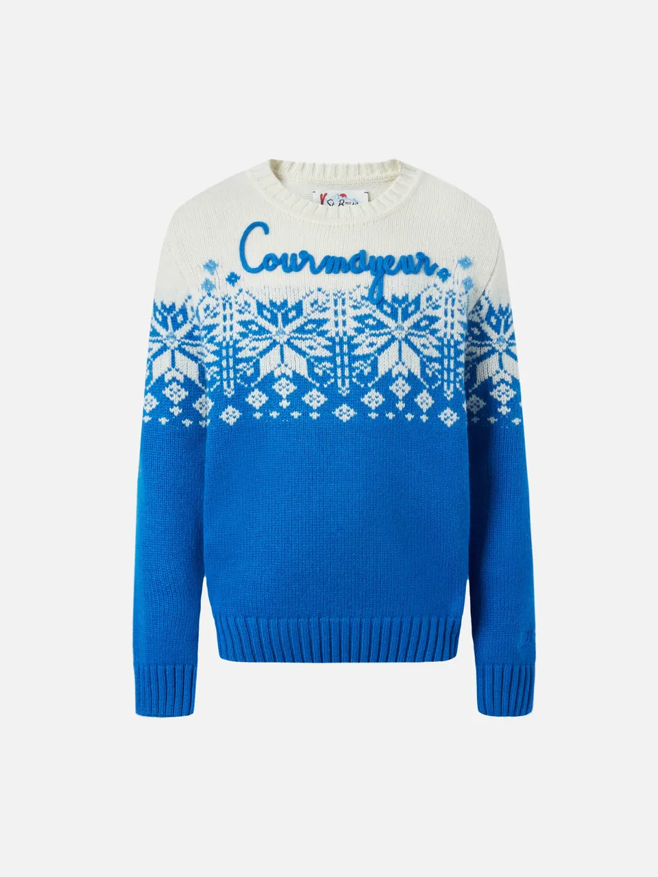 mc2-saint-barth-bombardino-jr-maglione-jacquard-courmayeur-fair-isle-blu image 1