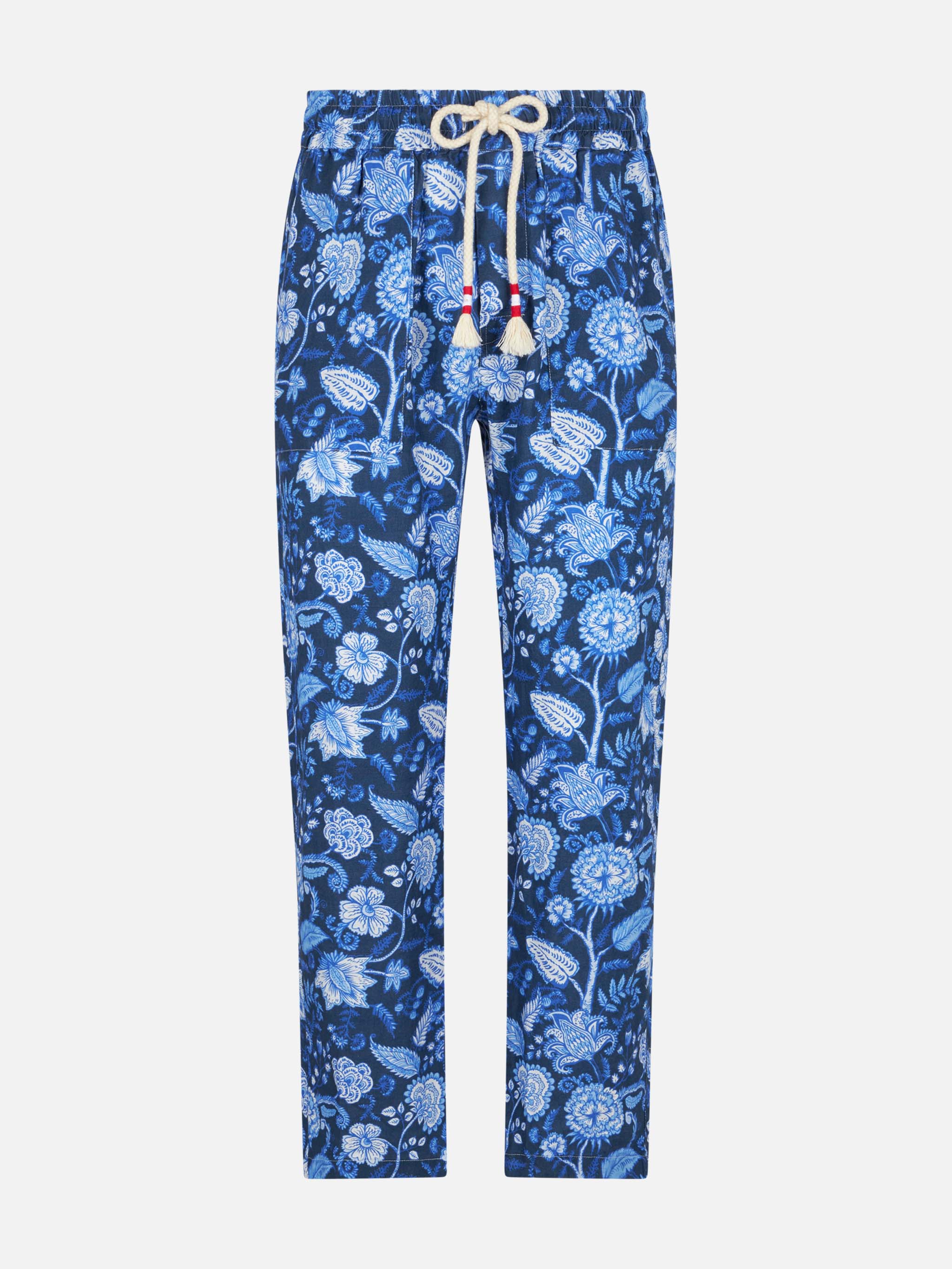 mc2-saint-barth-pantaloni-calais-uomo-in-puro-lino-blu-con-stampa-floreale image 4