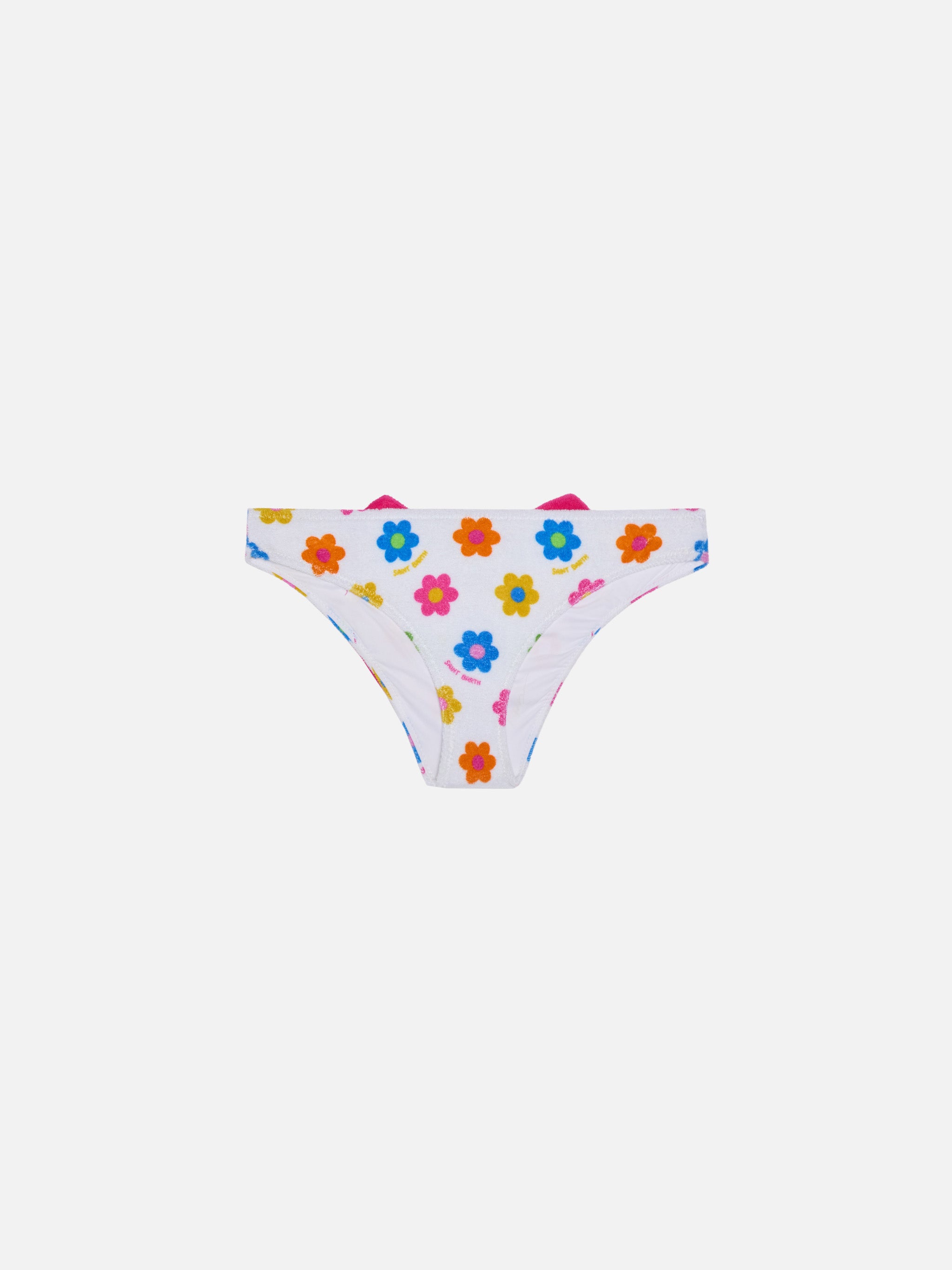 mc2-saint-barth-slip-mare-bambina-spugna-margherite-multicolor-su-bianco image 2