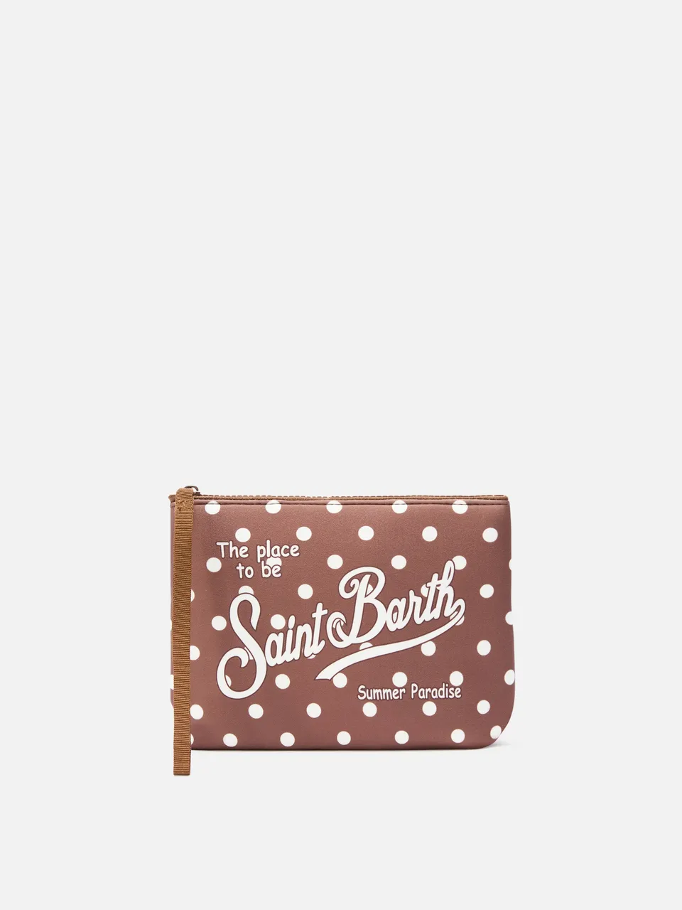 mc2-saint-barth-aline-pochette-in-scuba-marrone-con-stampa-pois image 1