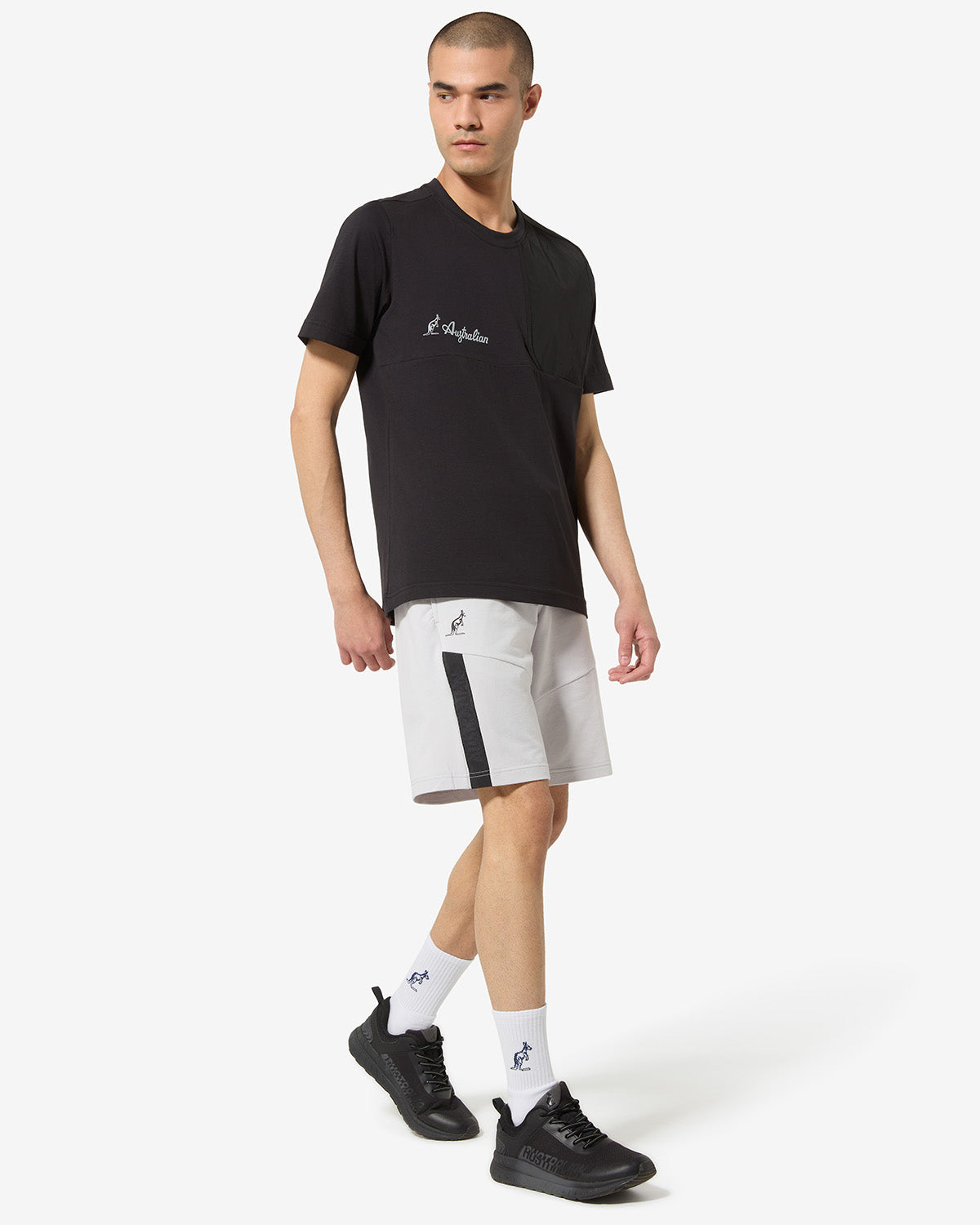 australian-impact-short-pantaloncino-in-felpa-cenere-con-logo-rifrangente image 2