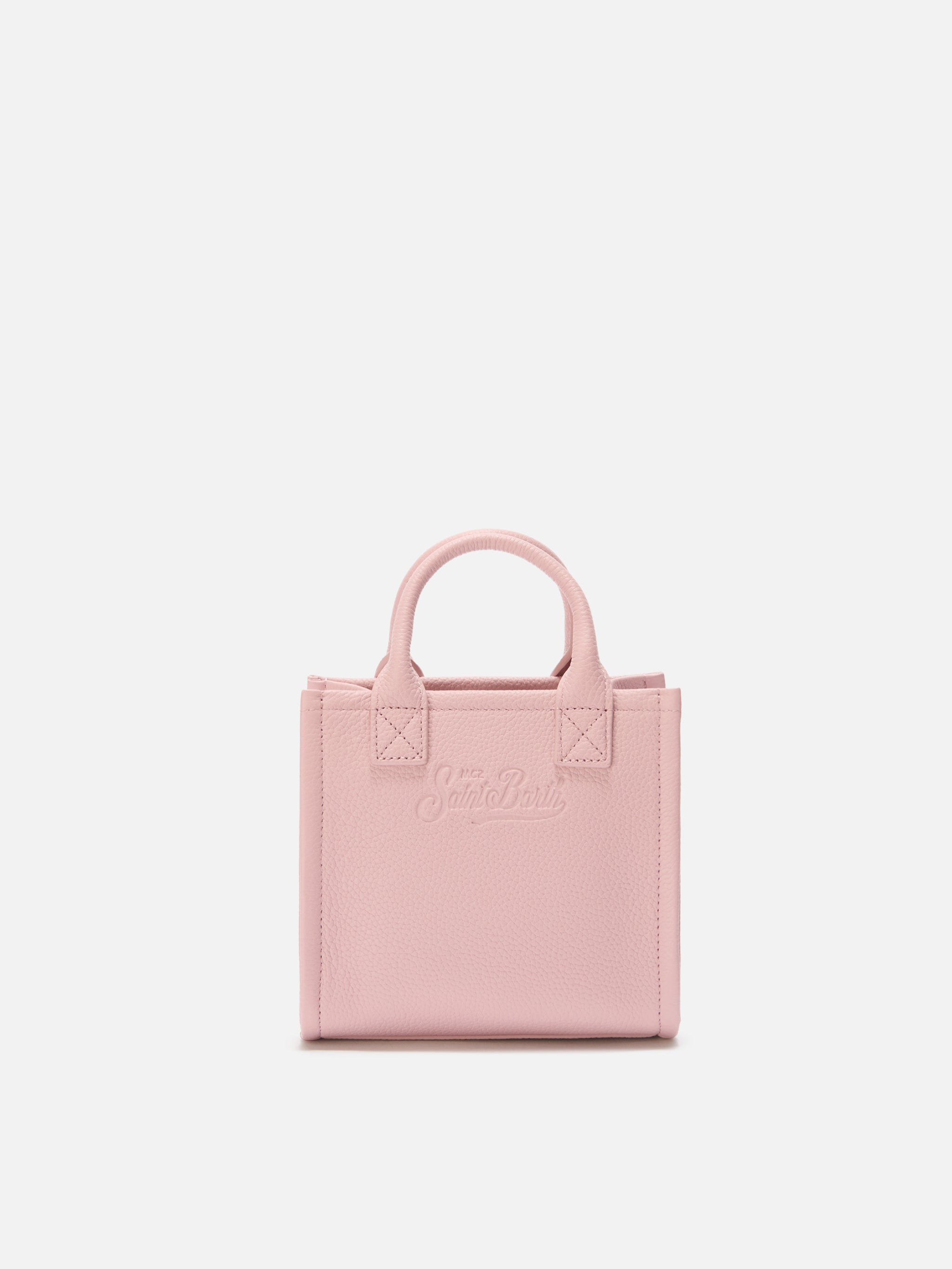 mc2-saint-barth-vanity-bag-mini-borsa-a-spalla-in-pelle-martellata-rosa-18x16x10 image 4
