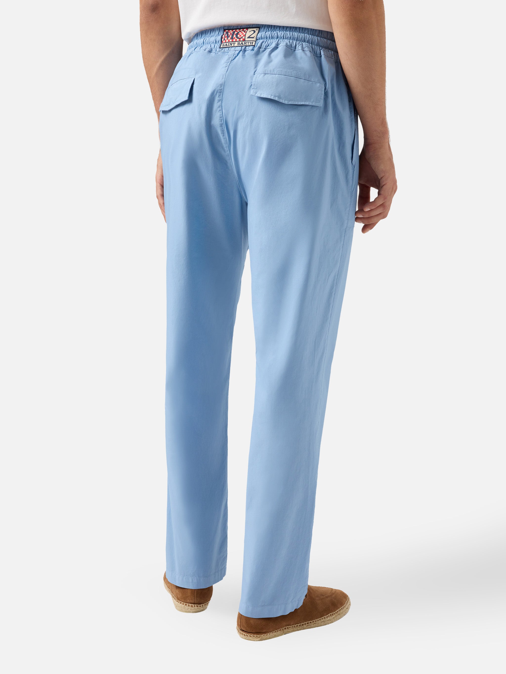 mc2-saint-barth-calais-pantaloni-uomo-cotone-azzurro-polvere-relaxed-coulisse image 3