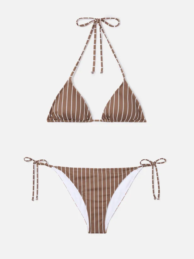 mc2-saint-barth-bikini-leah-virgo-a-righe-verticali-beige-e-marrone-donna image 1