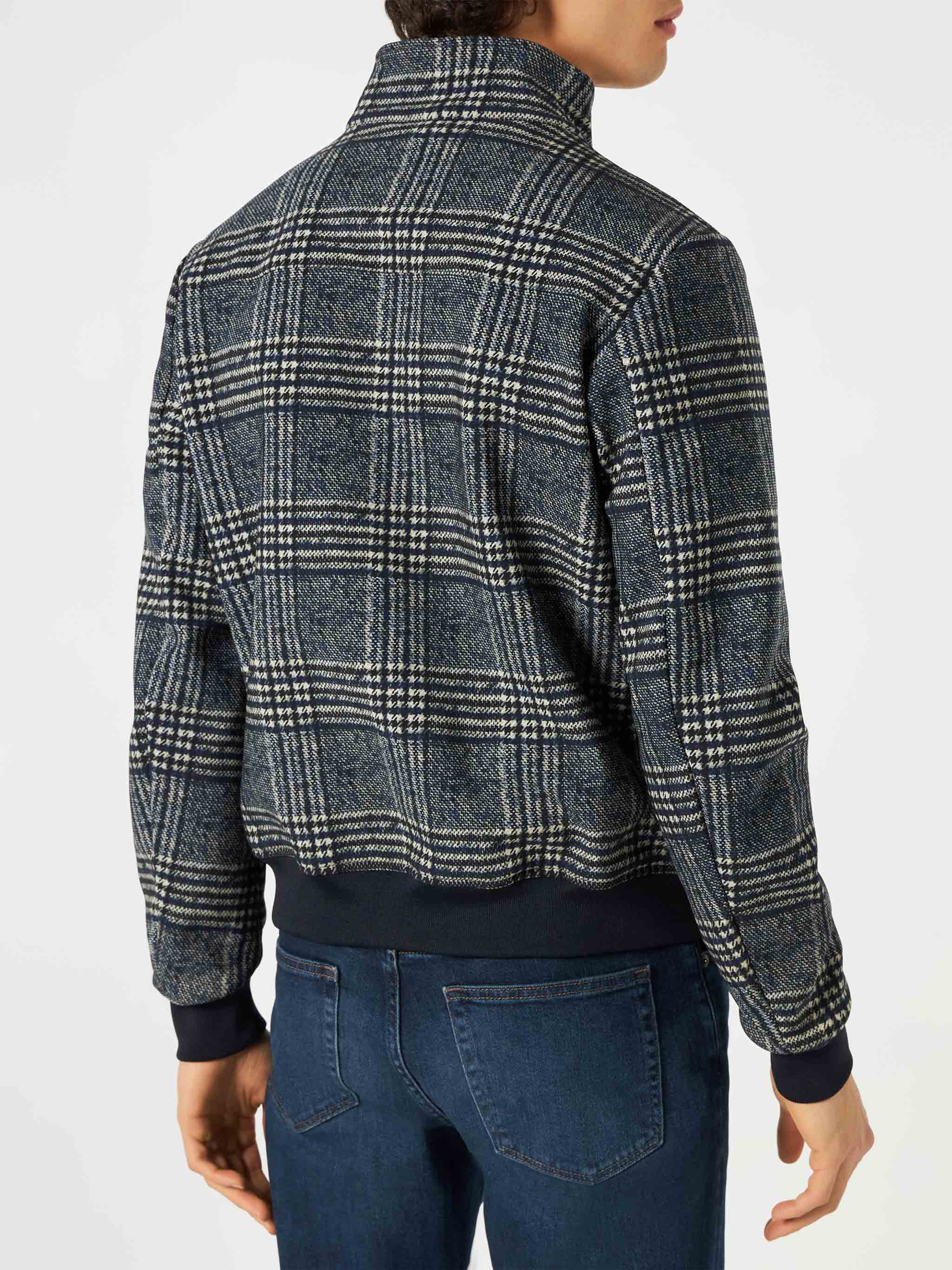 mc2-saint-barth-bomber-traveler-uomo-principe-di-galles-blu-con-zip image 3