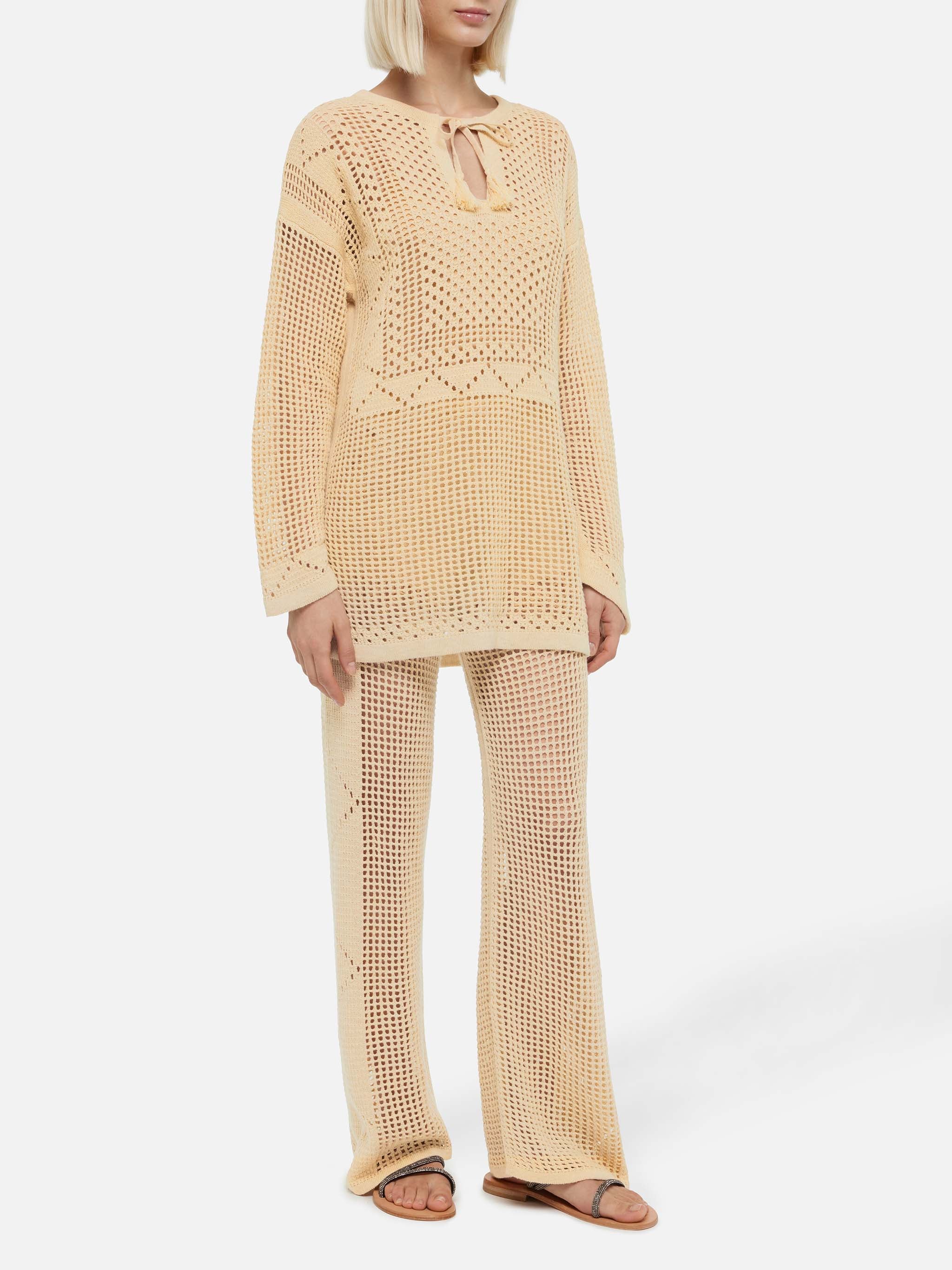 mc2-saint-barth-alva-pantaloni-flare-crochet-beige-donna image 4