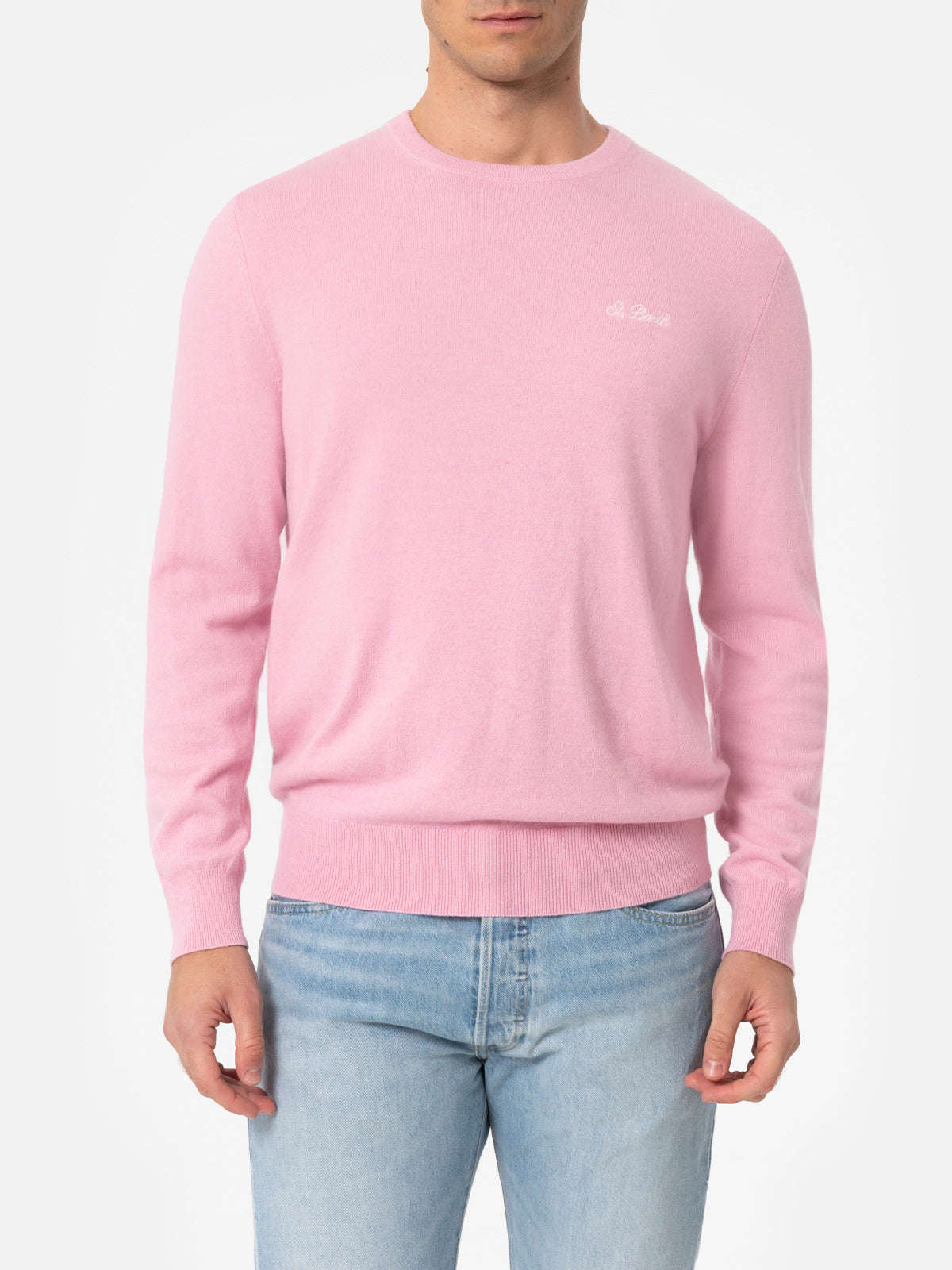 mc2-saint-barth-maglione-girocollo-regent-in-misto-cashmere-rosa image 1