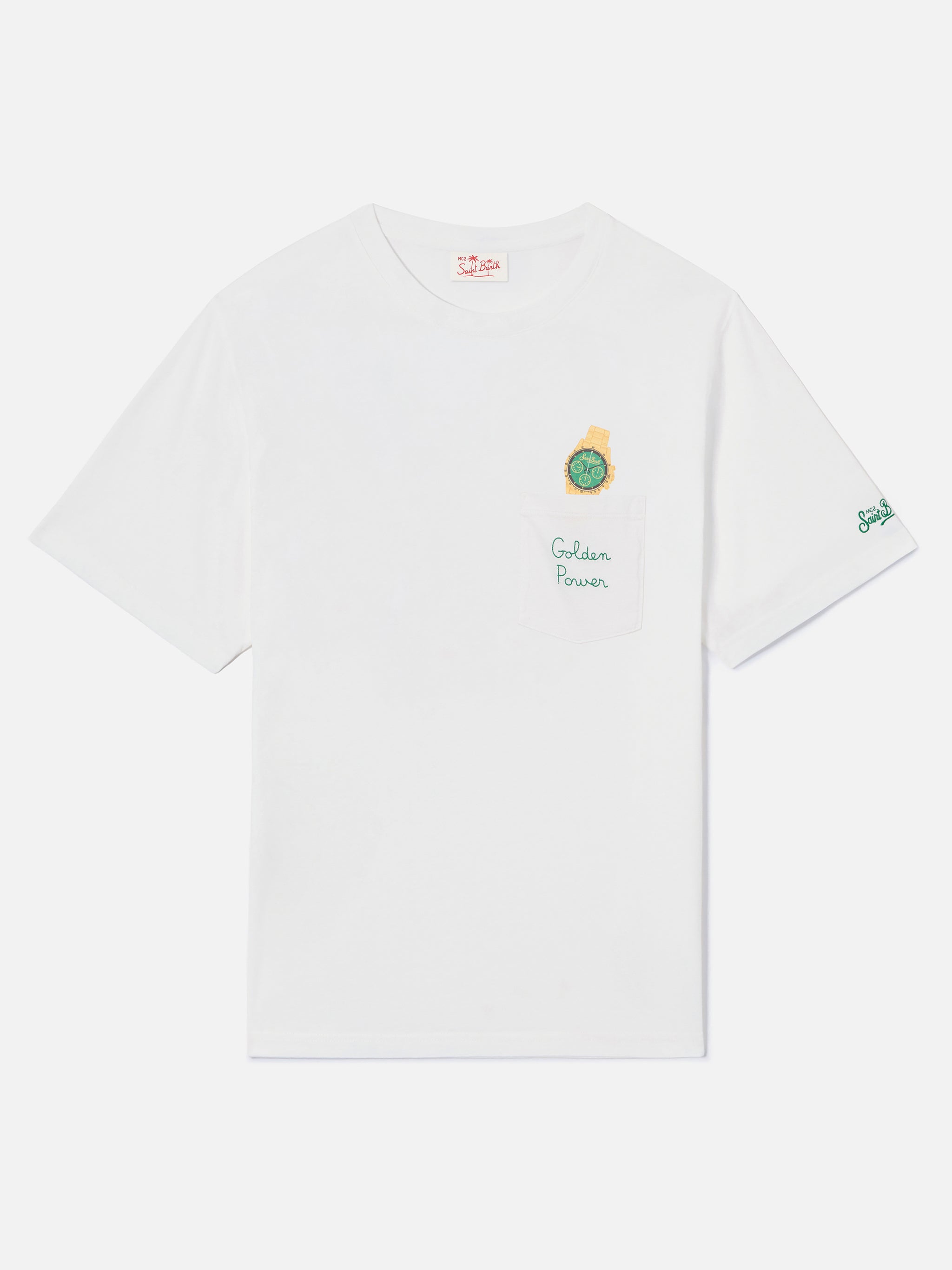 mc2-saint-barth-t-shirt-austin-uomo-bianca-cotone-golden-power image 5