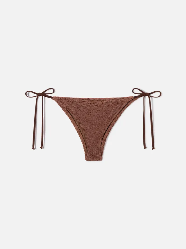 mc2-saint-barth-slip-mare-marielle-brasiliana-marrone-tessuto-crinkle image 1