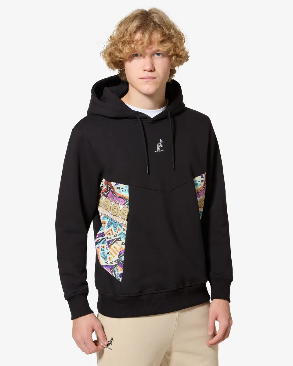 australian-archive-tribal-hoodie-felpa-con-cappuccio-nera image 1