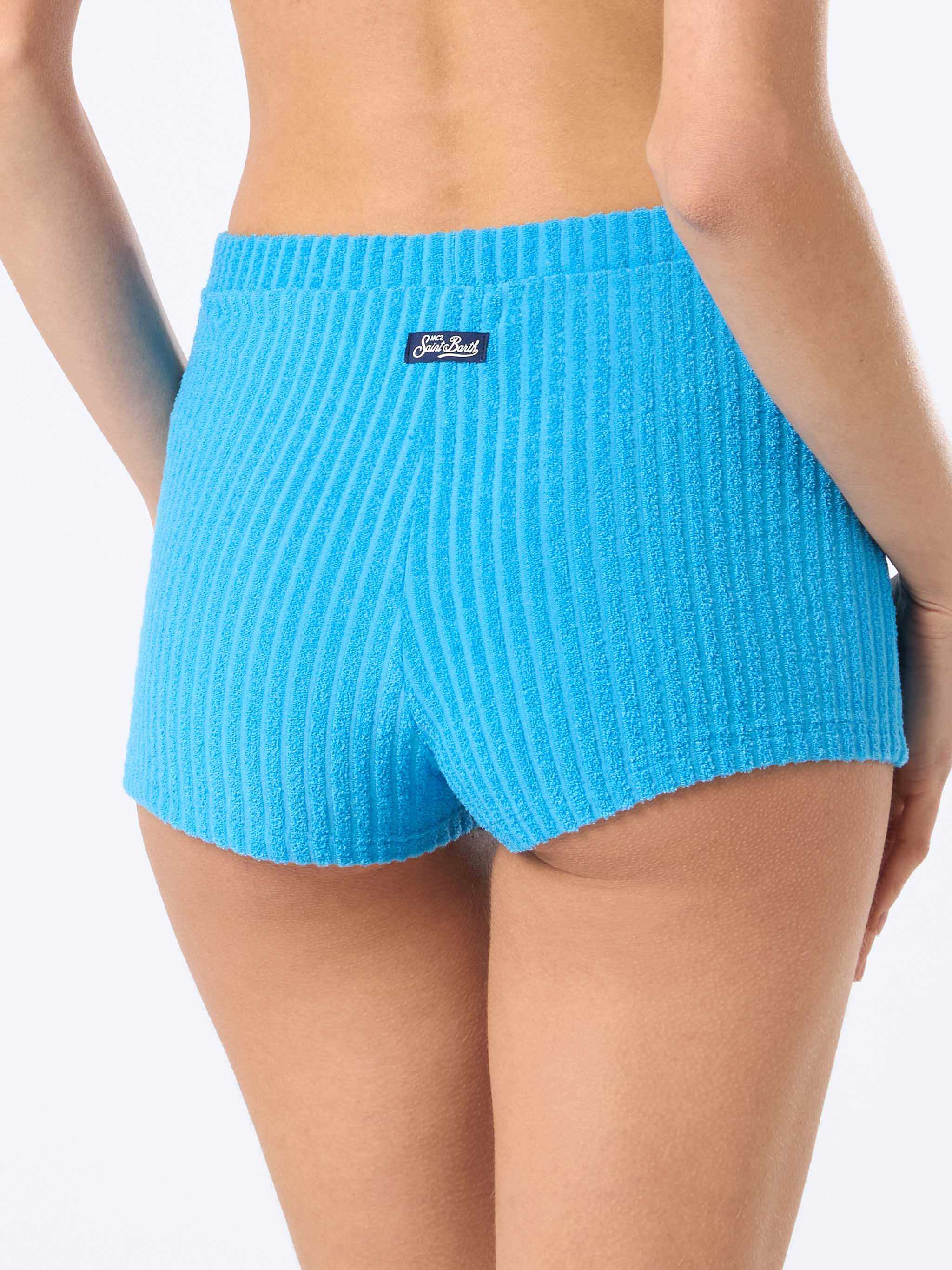 mc2-saint-barth-short-sherlin-donna-in-spugna-righe-turchese image 4