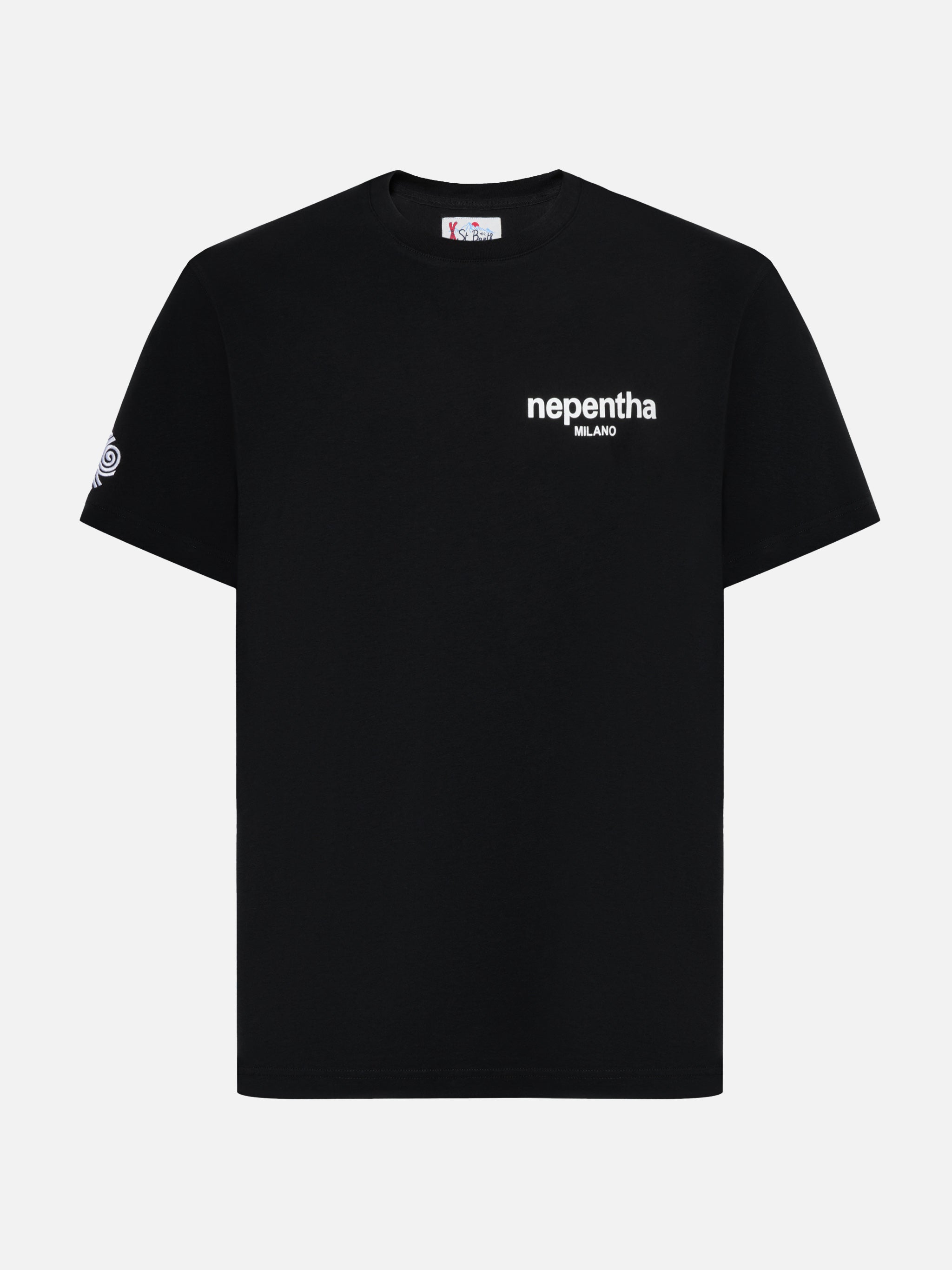 mc2-saint-barth-t-shirt-uomo-arnott-in-cotone-organico-nero-con-ricamo-nepentha- image 4