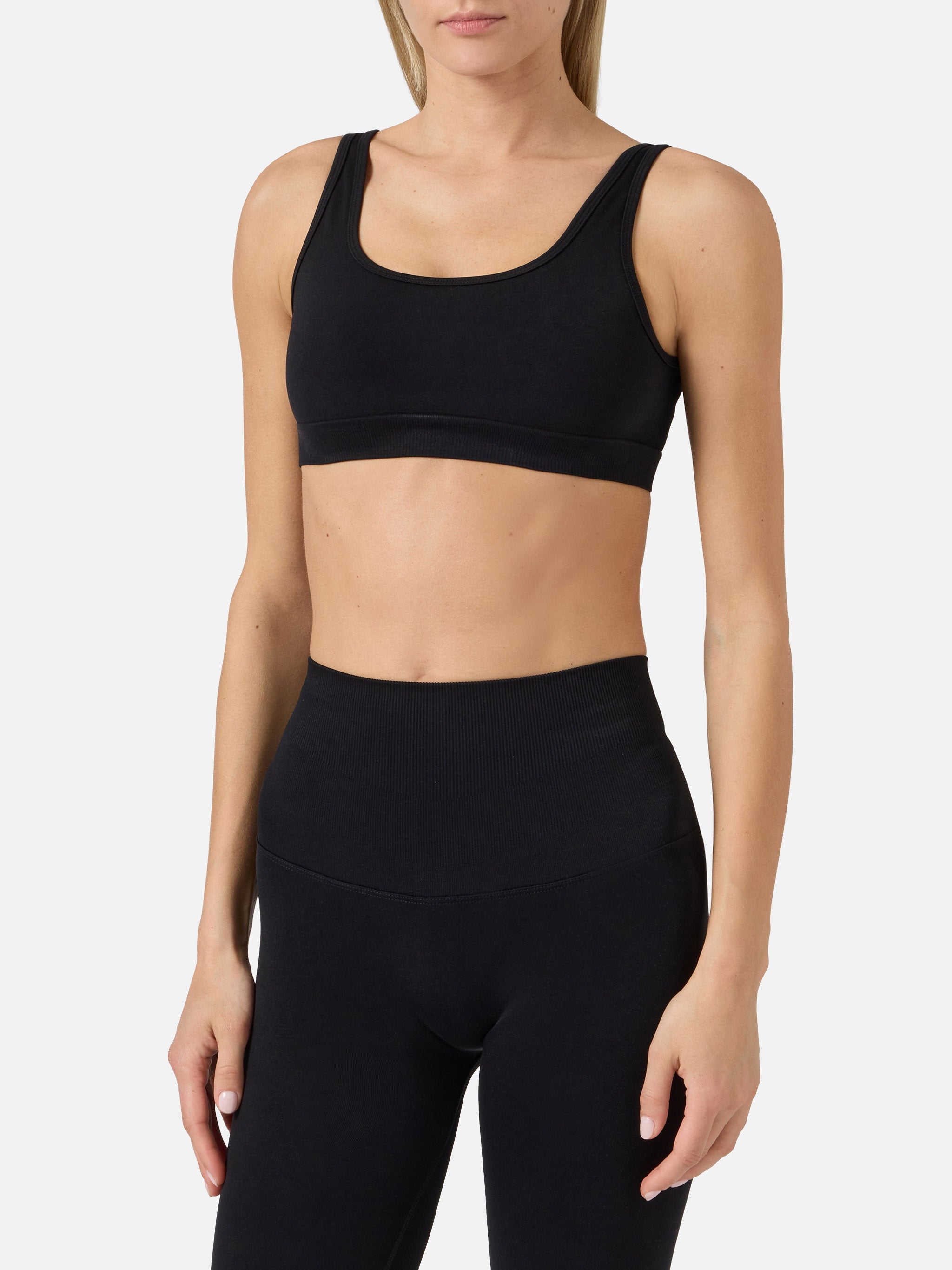 mc2-saint-barth-top-sportivo-fify-donna-nero-tecnico-elasticizzato image 2