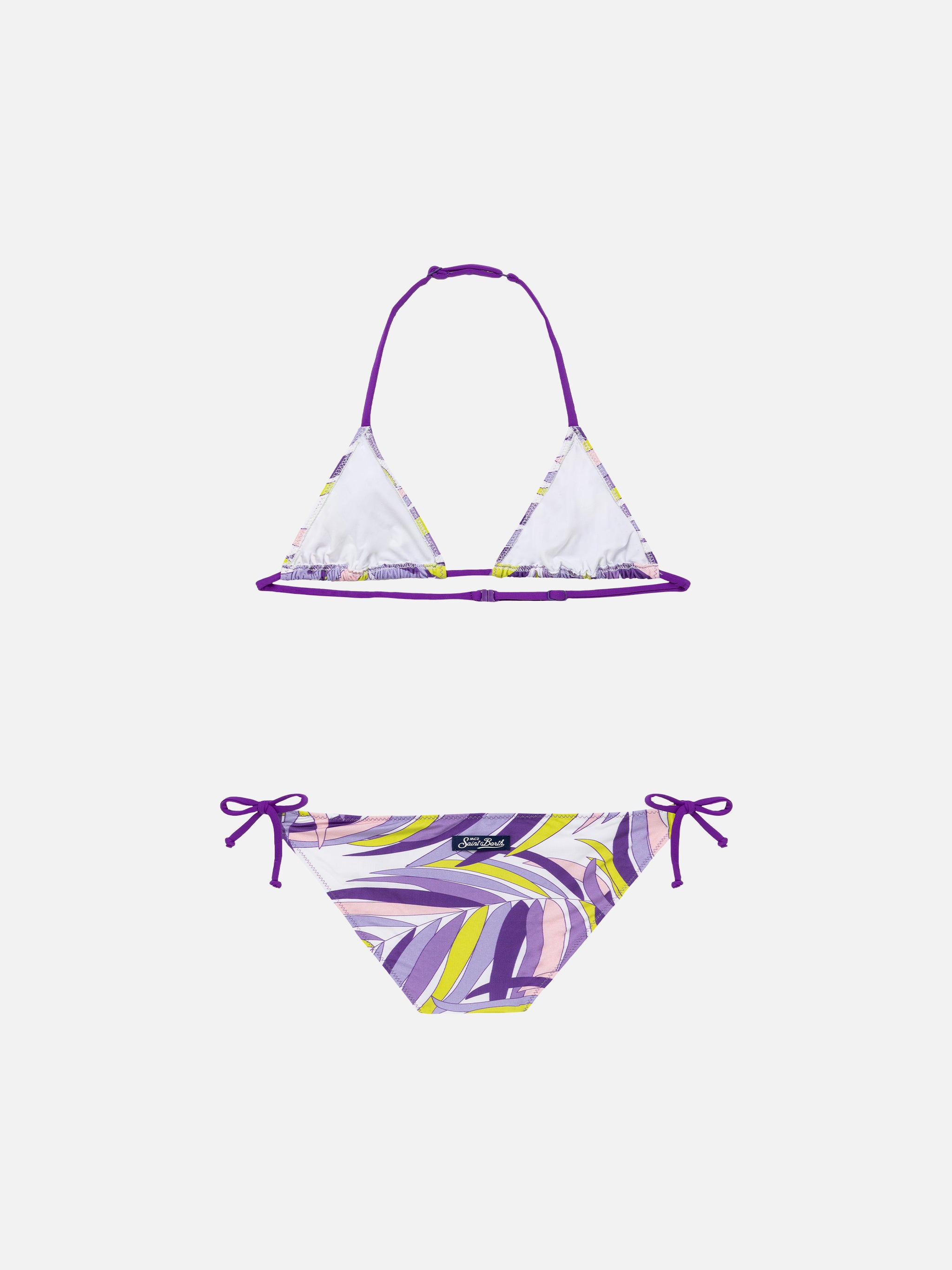 mc2-saint-barth-leah-bikini-bambina-triangolo-foglie-di-palma-rosa image 2