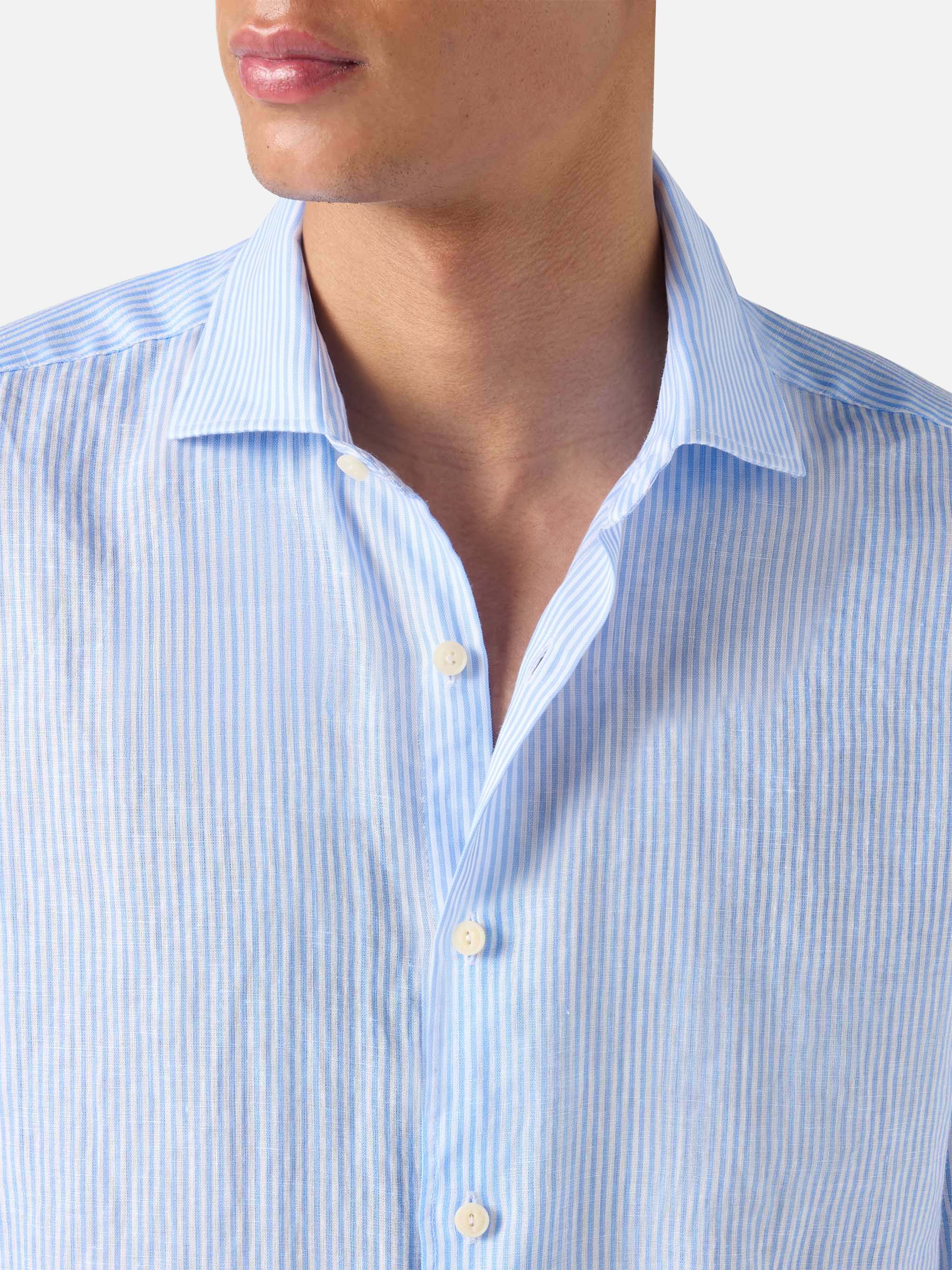 mc2-saint-barth-camicia-pamplona-in-puro-lino-a-righe-azzurre image 2