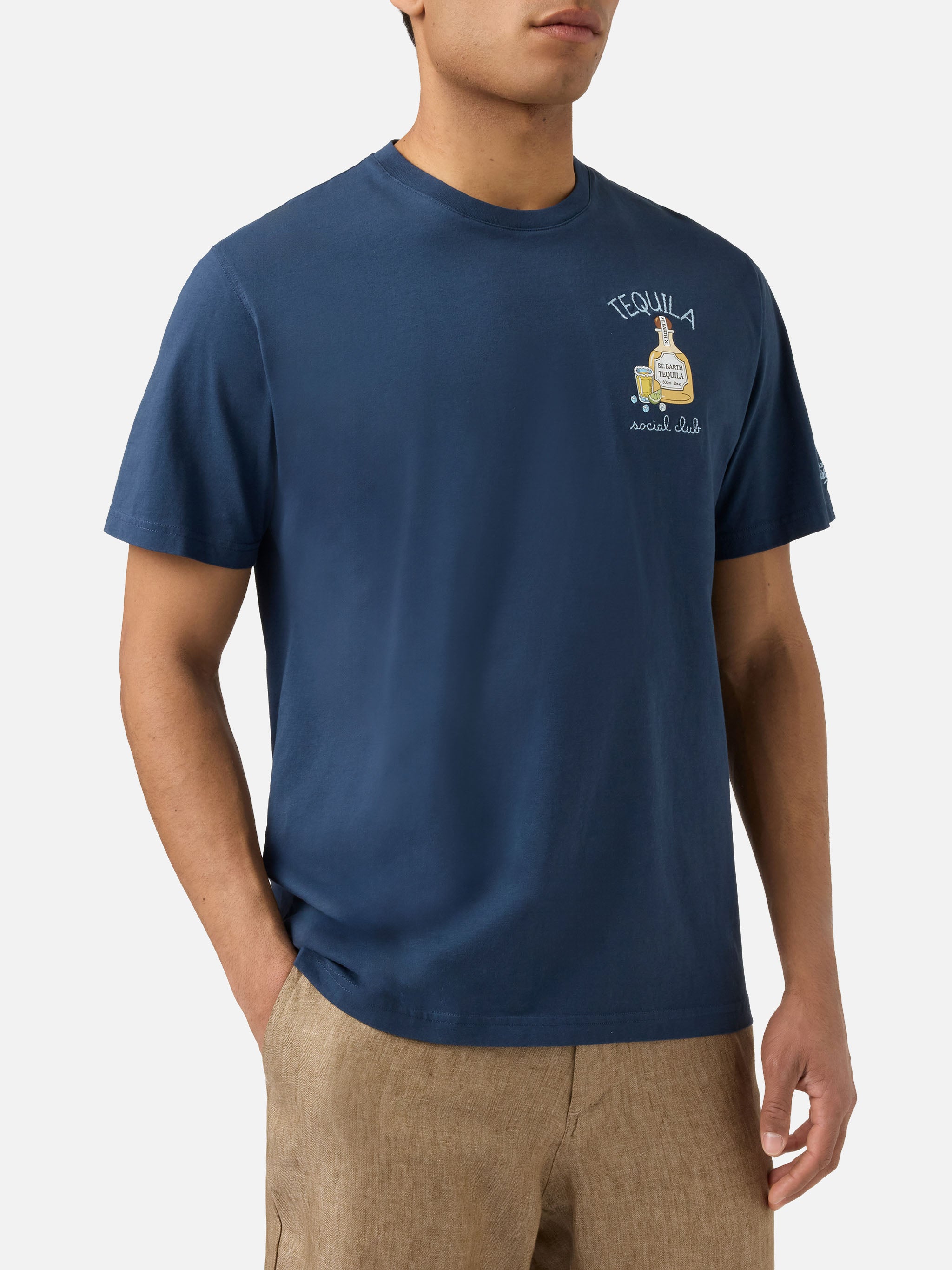 mc2-saint-barth-portofino-t-shirt-uomo-blu-ricamo-tequila-social-club image 3
