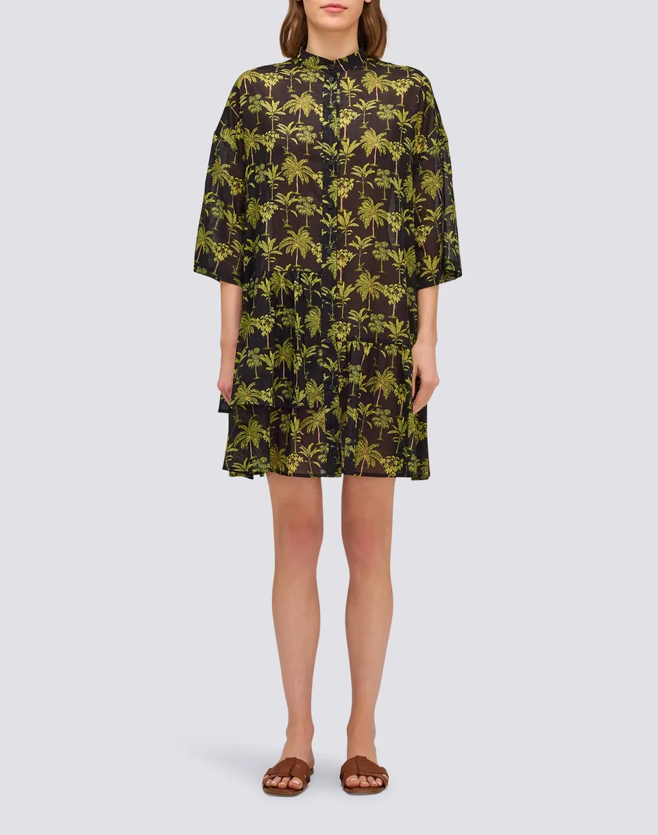 sundek-abito-donna-corto-voile-cotone-stampa-botanic image 1