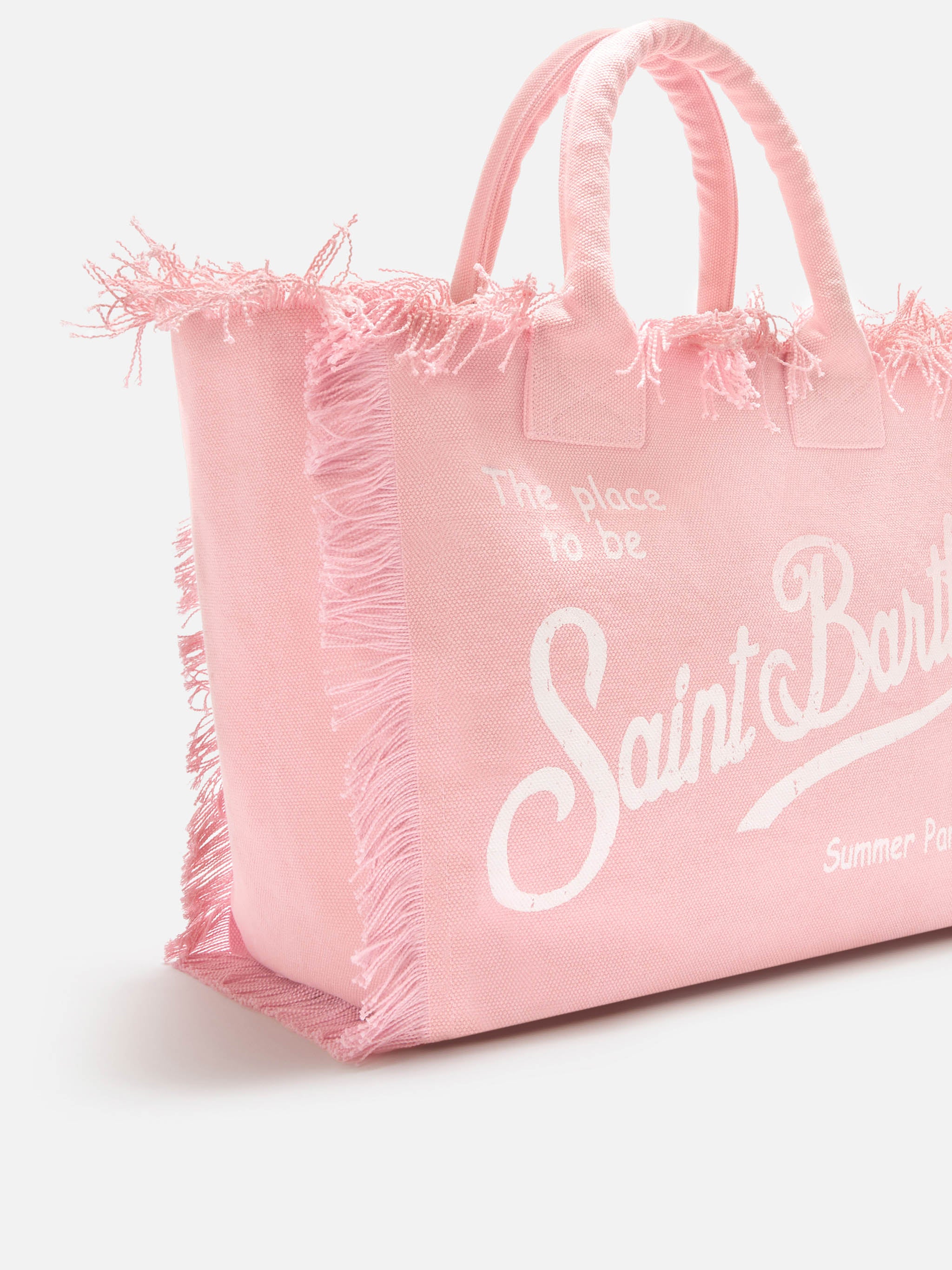 mc2-saint-barth-vanity-borsa-tote-regular-rosa-in-canvas-con-frange image 3