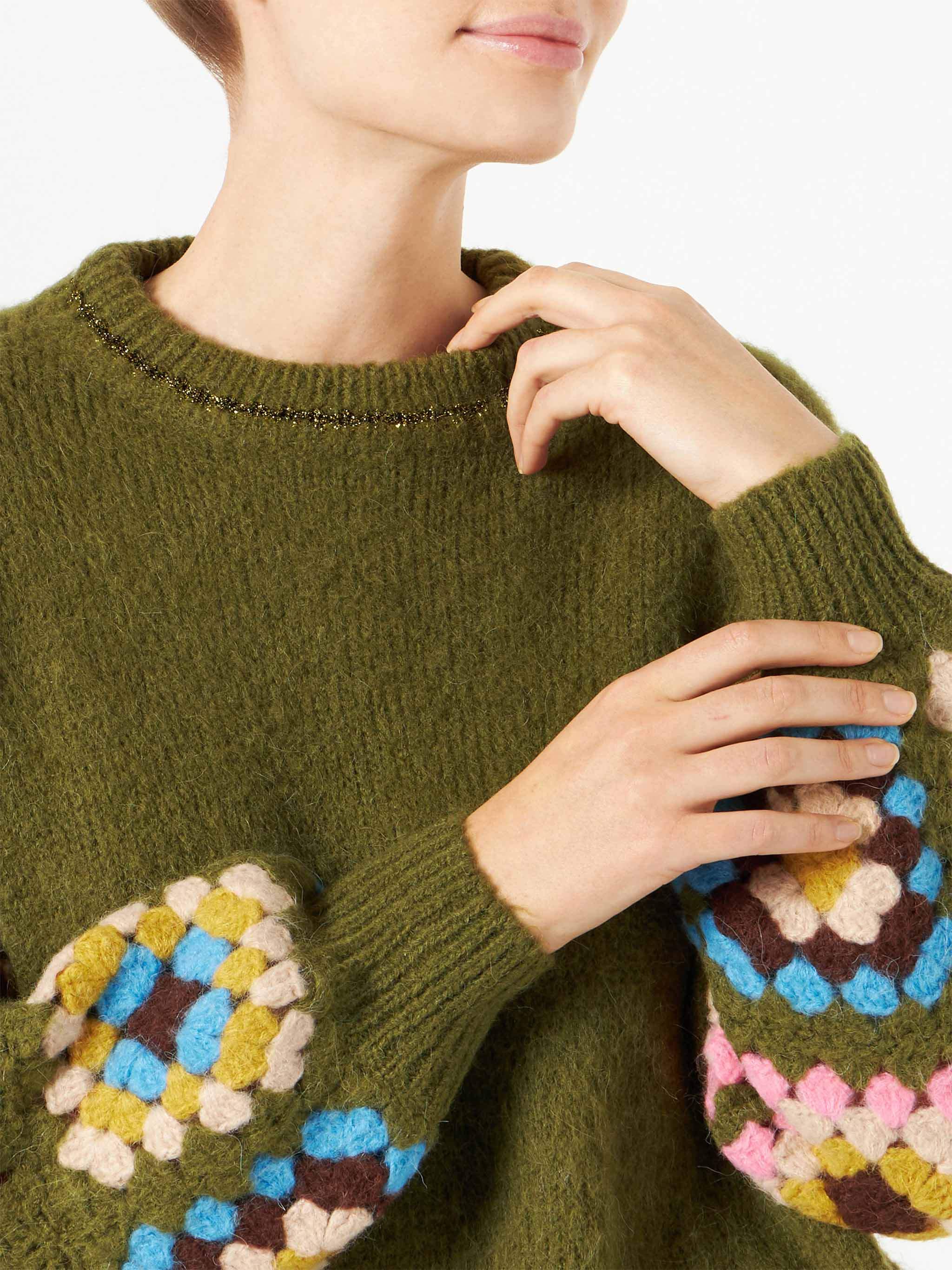 mc2-saint-barth-danya-soft-crochet-maglione-verde-donna image 2