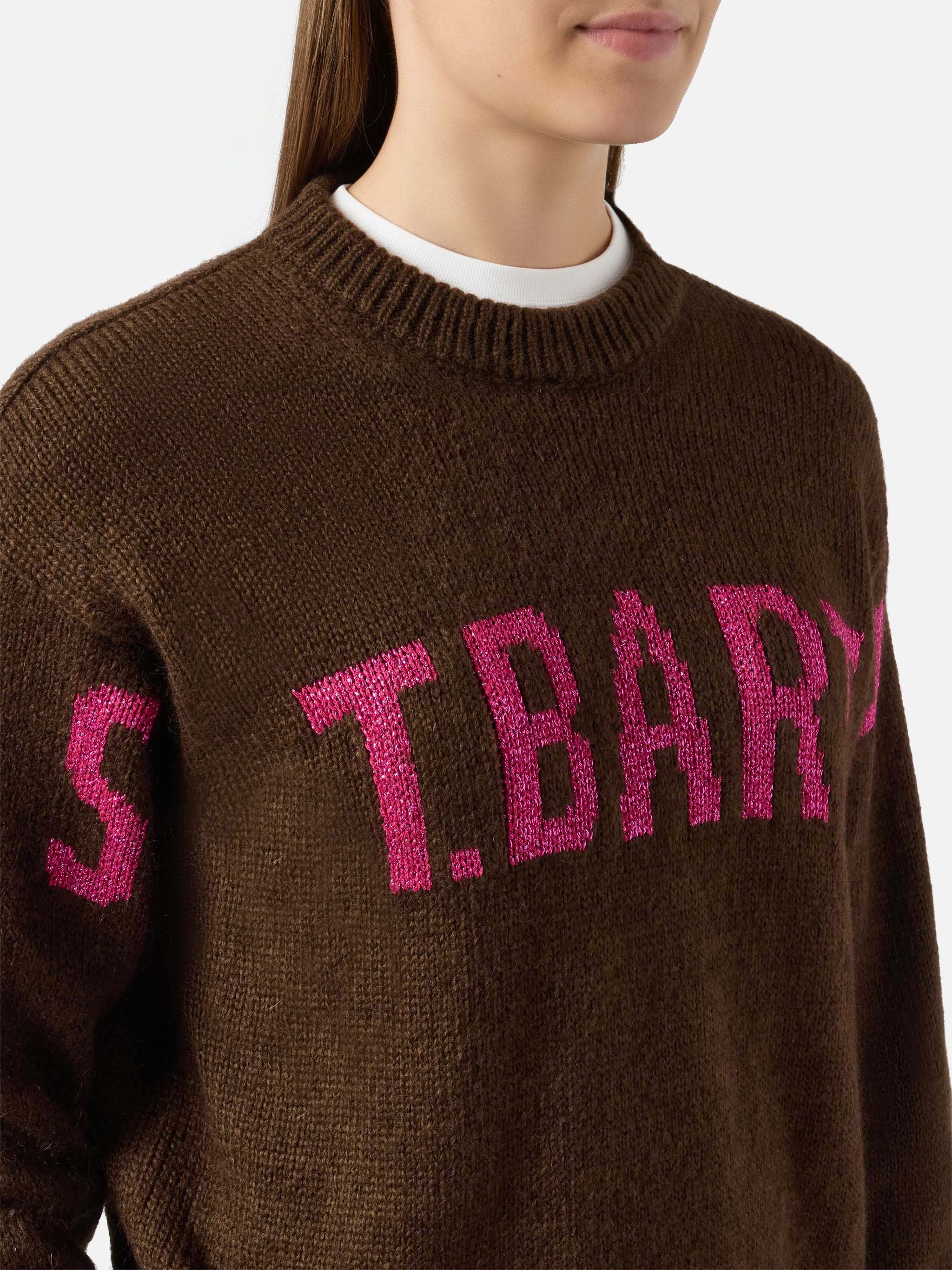 mc2-saint-barth-maglione-danya-in-misto-alpaca-marrone-con-jacquard-st-barth image 2