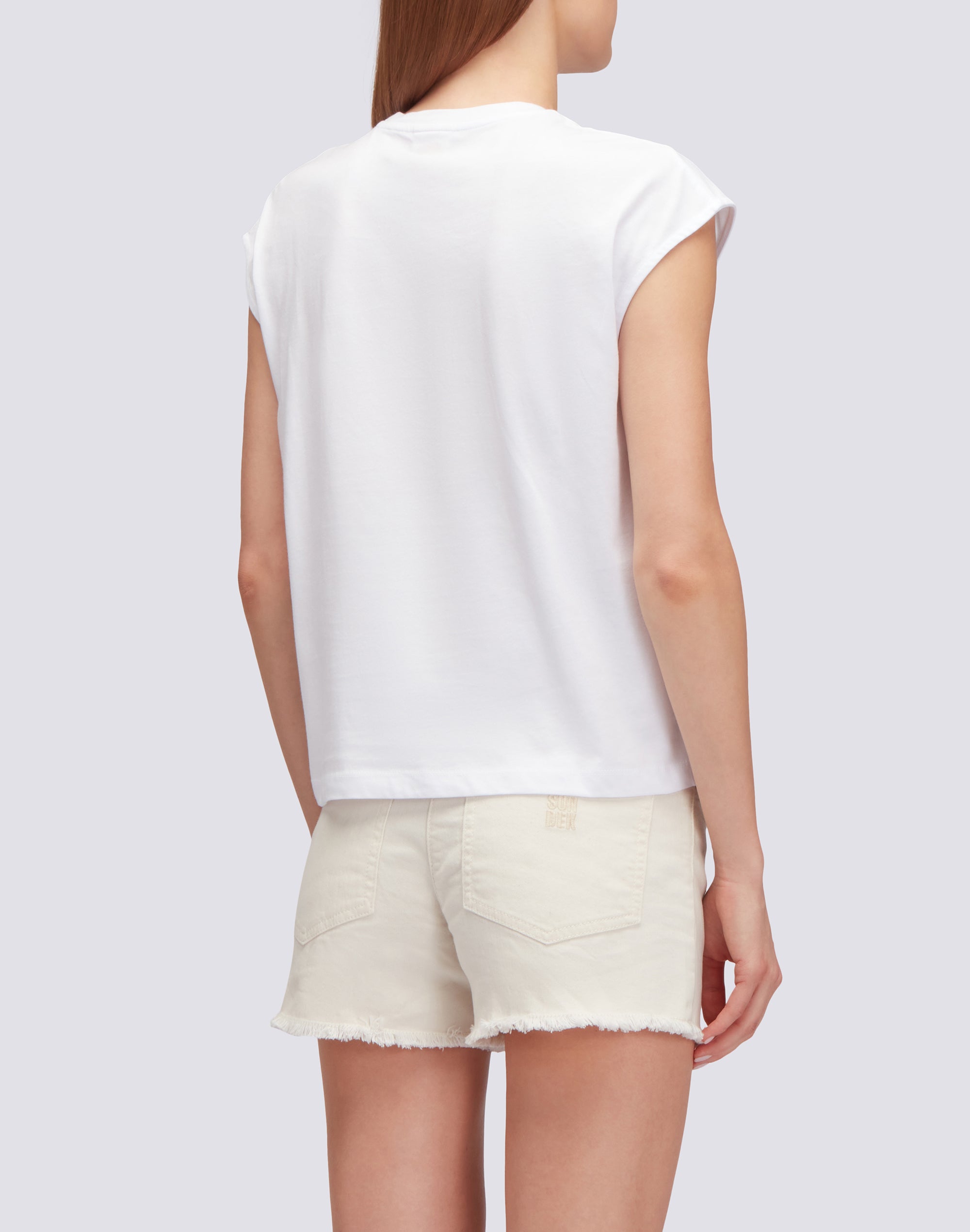 sundek-t-shirt-donna-smanicata-cotone-jersey-ricamo-perline image 2
