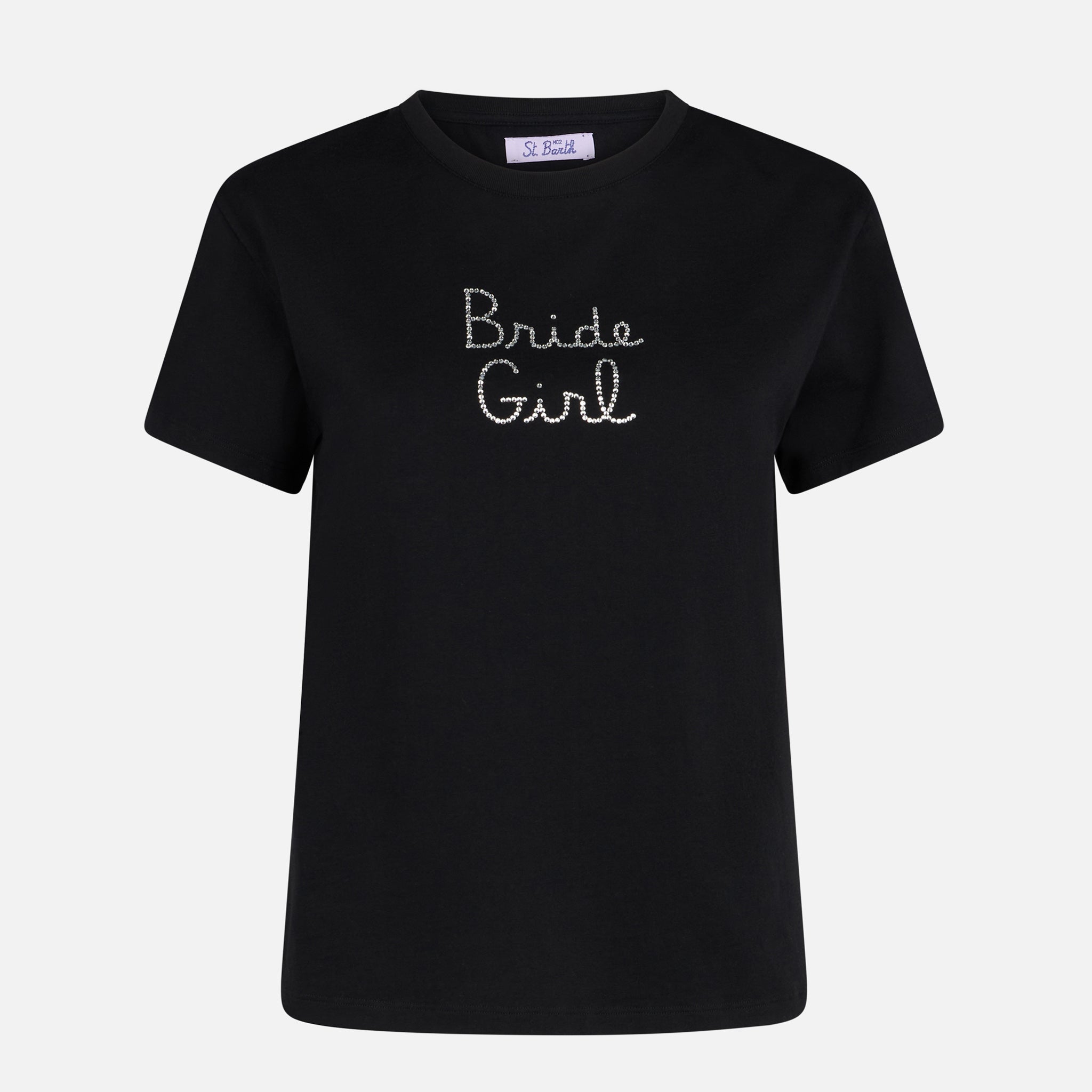 mc2-saint-barth-t-shirt-emilie-nera-con-ricamo-strass-bride-girl image 4