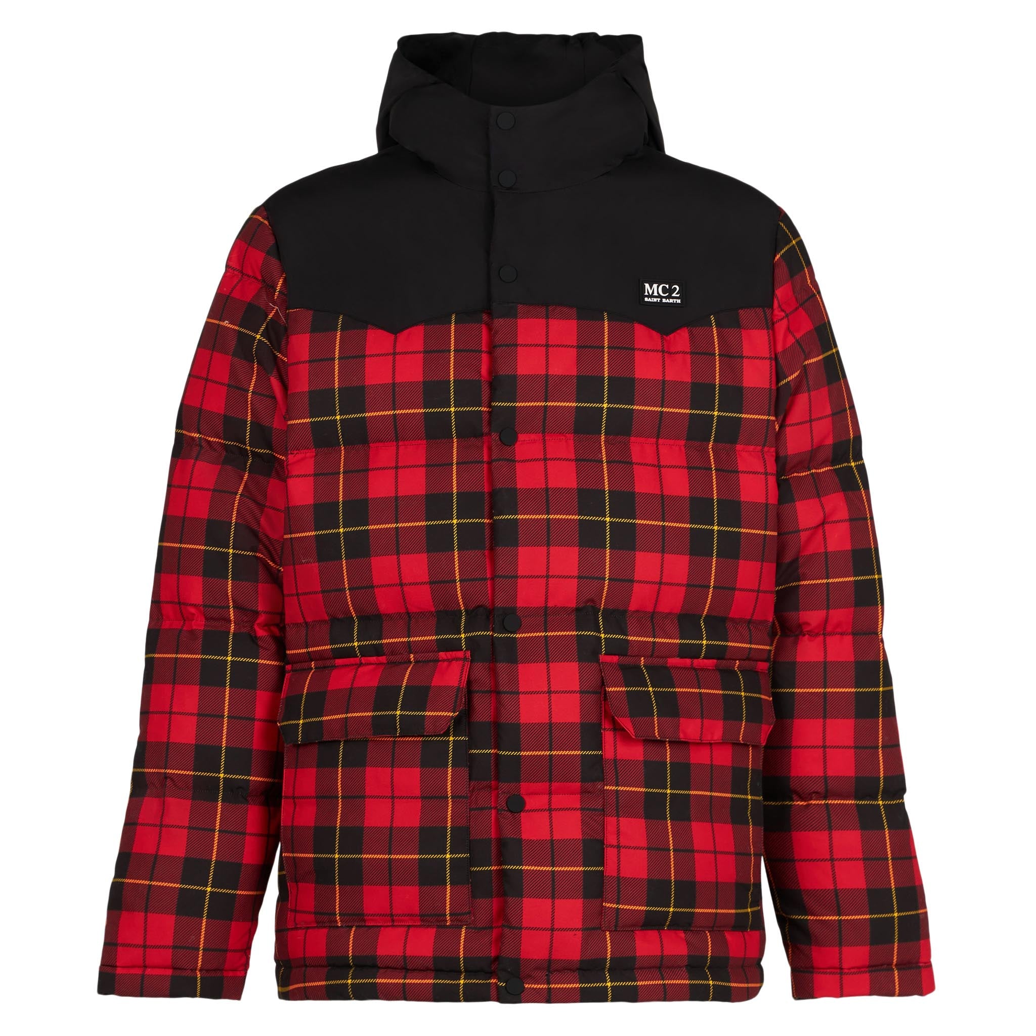 mc2-saint-barth-baxter-tex-piumino-uomo-stampa-tartan-rosso image 4