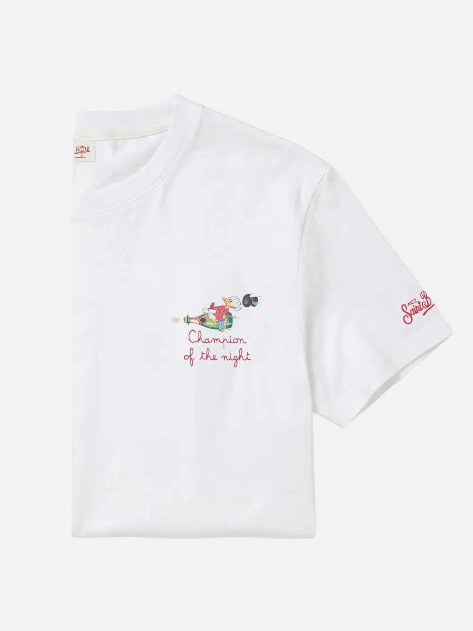 t-shirt-mc2-saint-barth-portofino-bianca-con-ricamo-champion-of-the-night-disney image 1