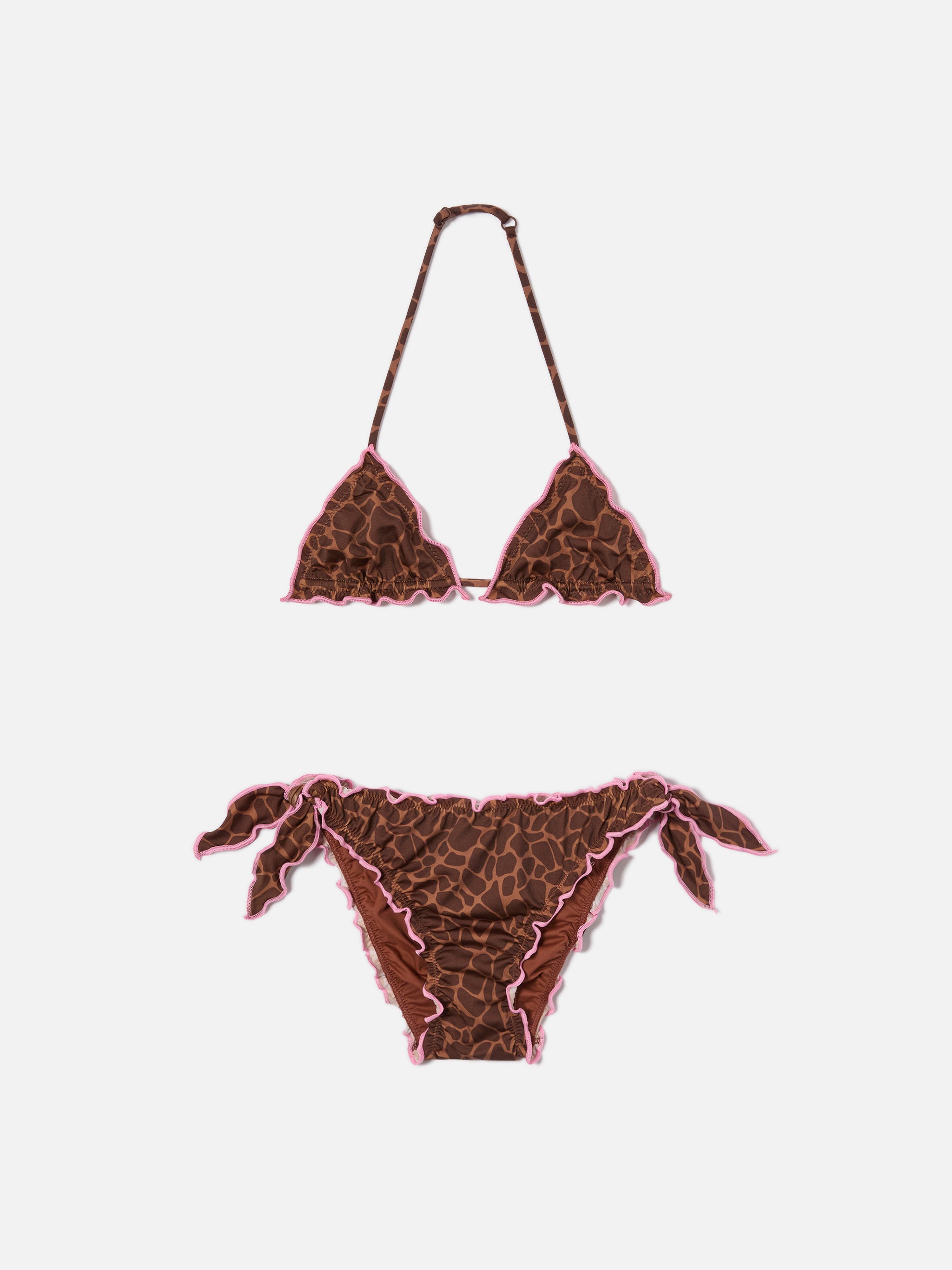mc2-saint-barth-cris-bikini-da-bambina-animalier-marrone-e-rosa image 1