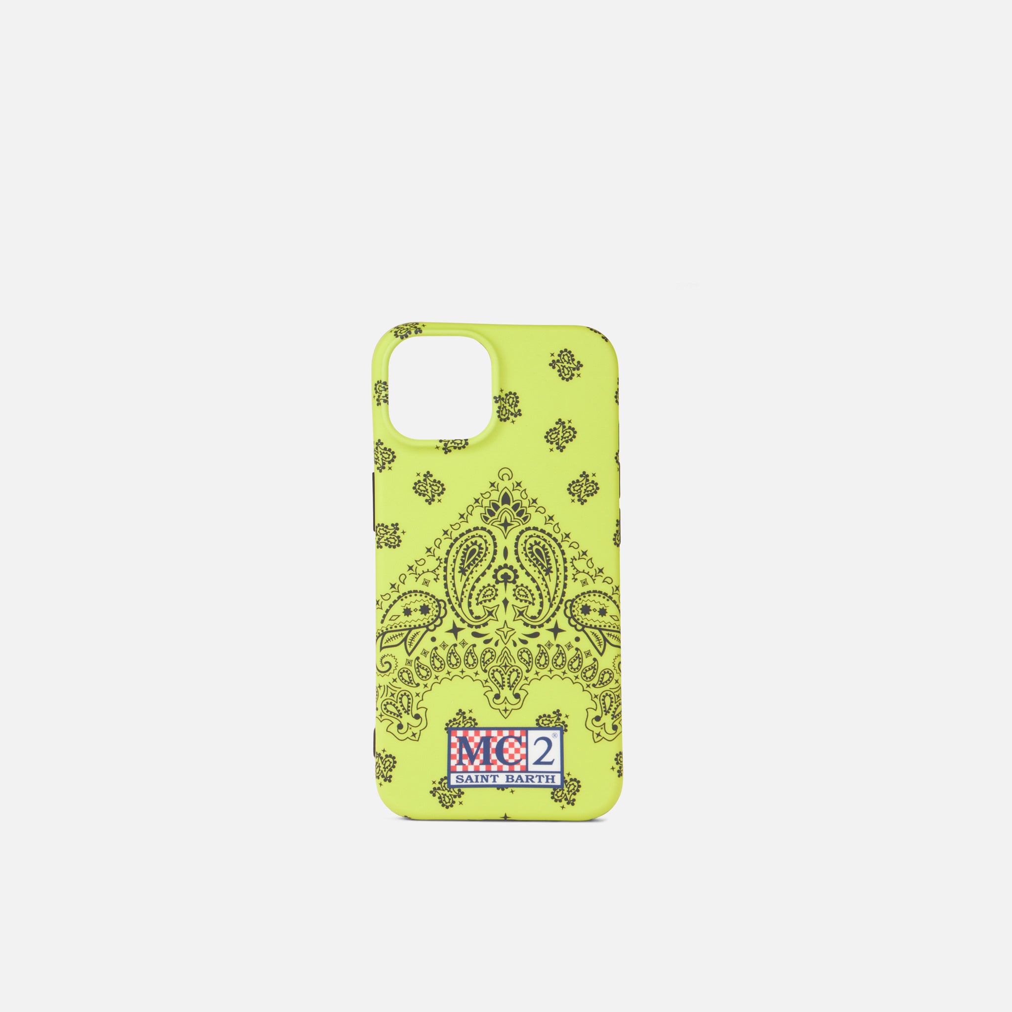mc2-saint-barth-cover-per-iphone-13-14-con-stampa-bandana-giallo-fluo-mod-cov131 image 1