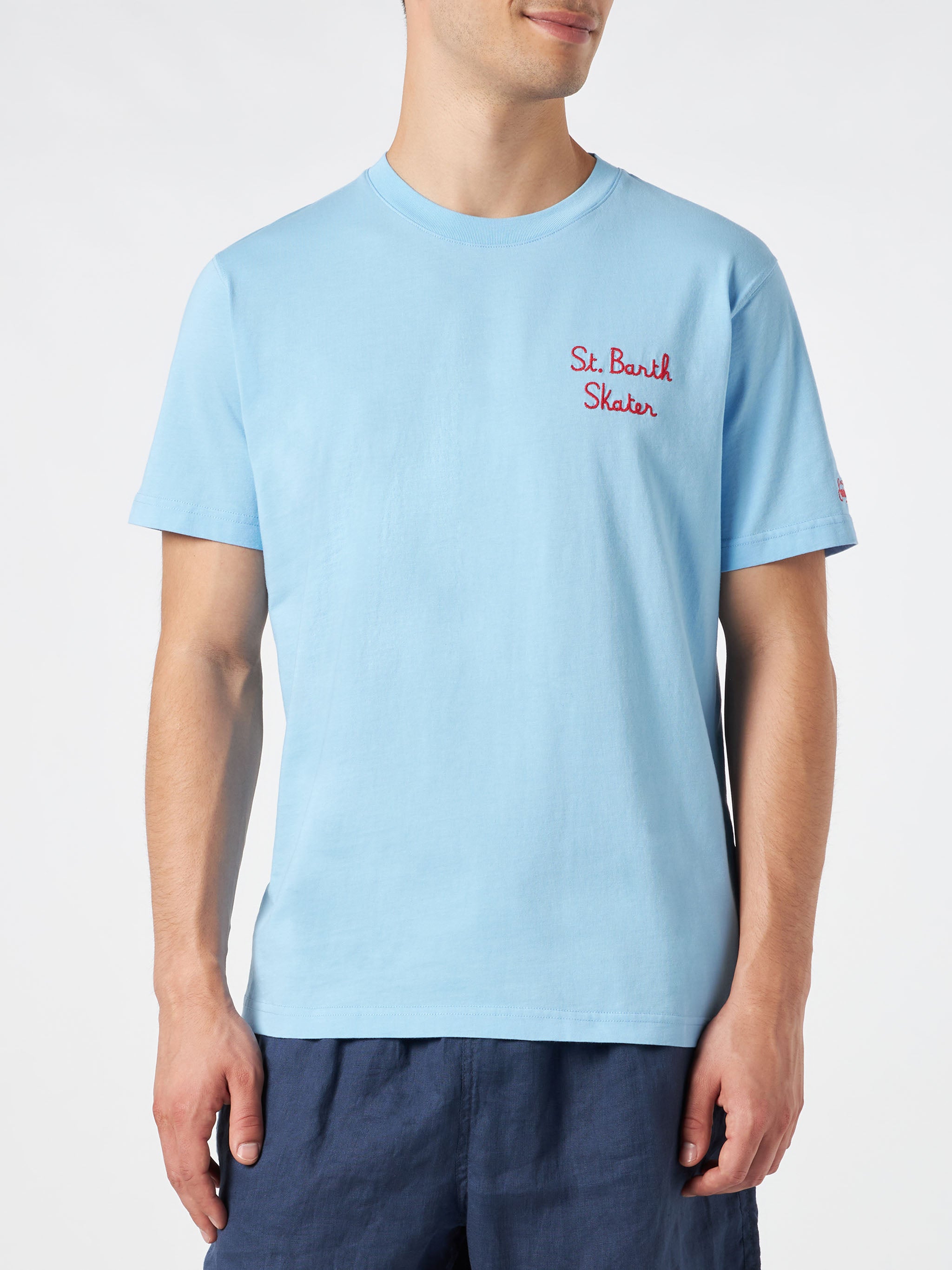 mc2-saint-barth-t-shirt-uomo-bart-simpson-skater-special-edition-azzurra-cotone image 4