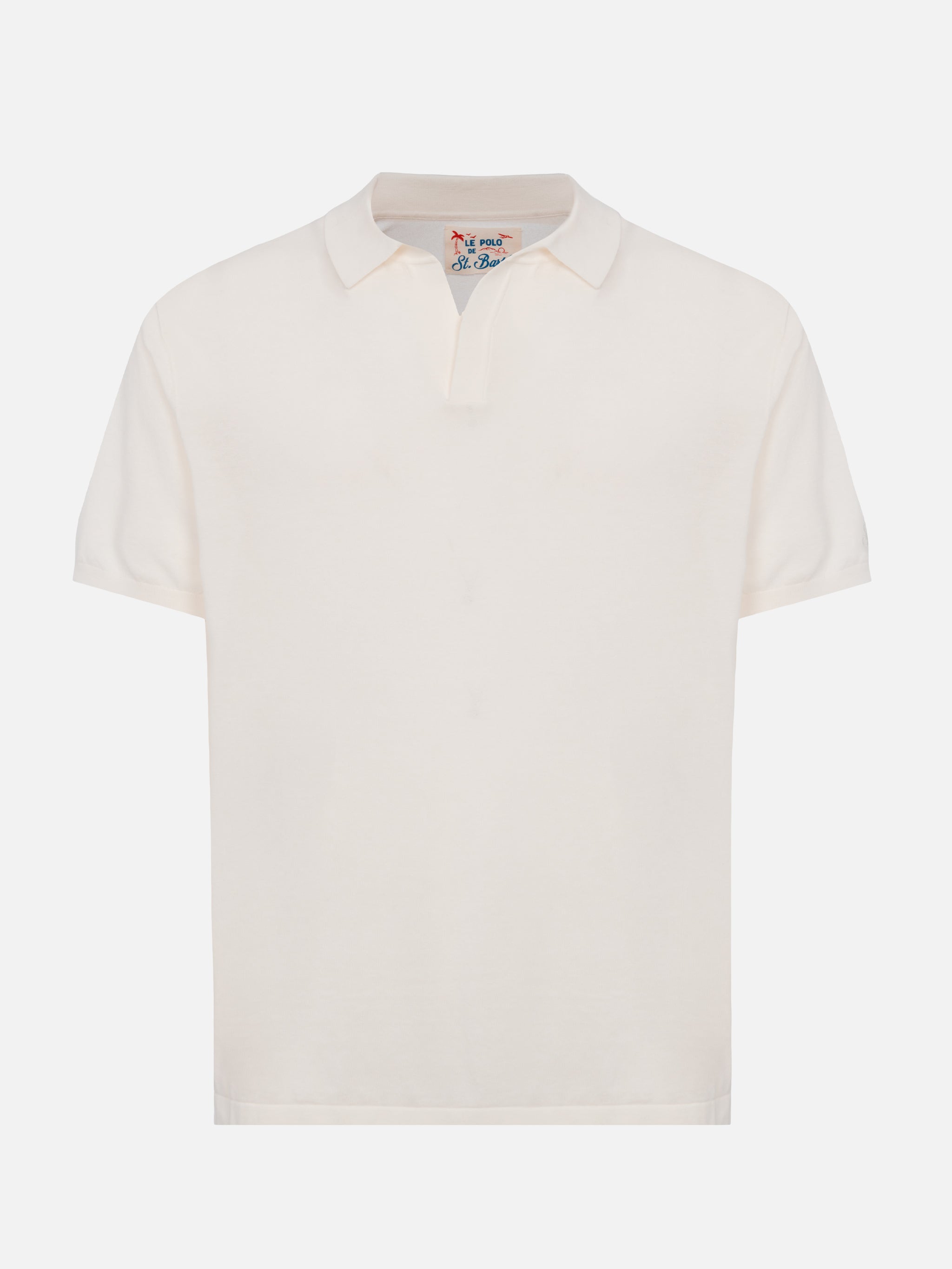 mc2-saint-barth-polo-sloan-uomo-in-maglia-bianca-senza-bottoni image 5