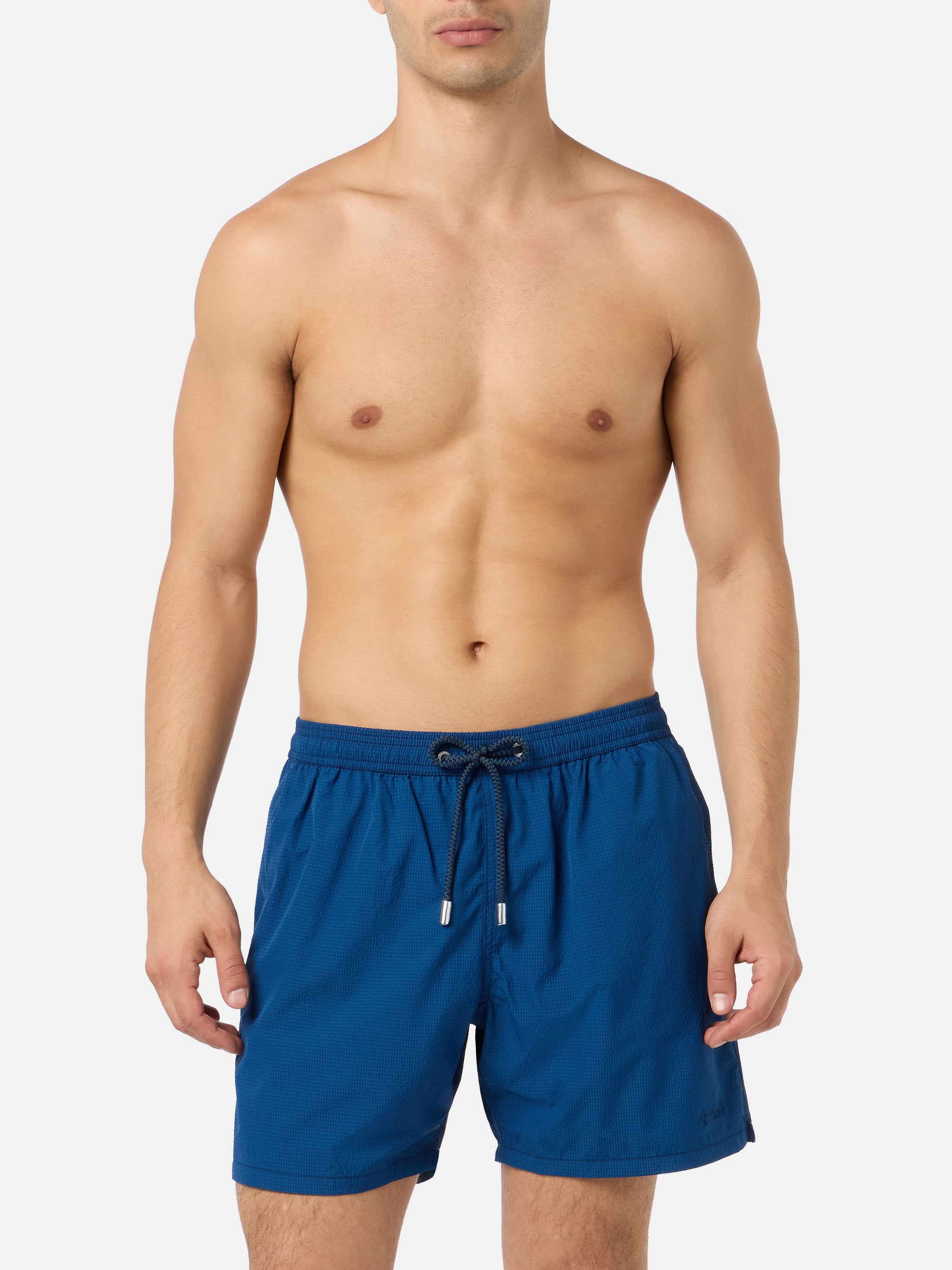 mc2-saint-barth-patmos-costume-mare-classico-leggero-seersucker-rigato-blu-navy image 3