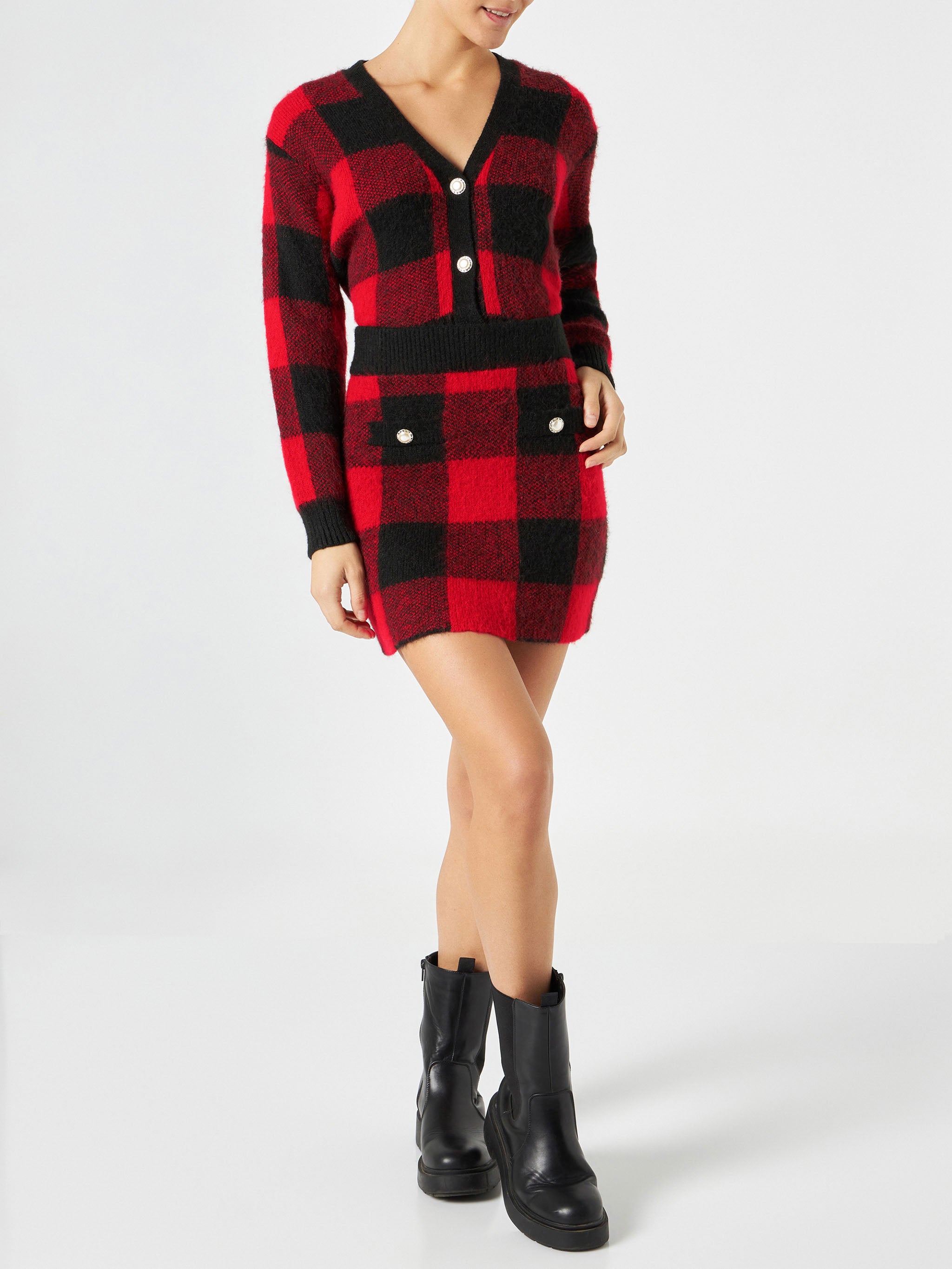 mc2-saint-barth-gonna-chatel-in-maglia-con-fantasia-tartan-rossa image 2