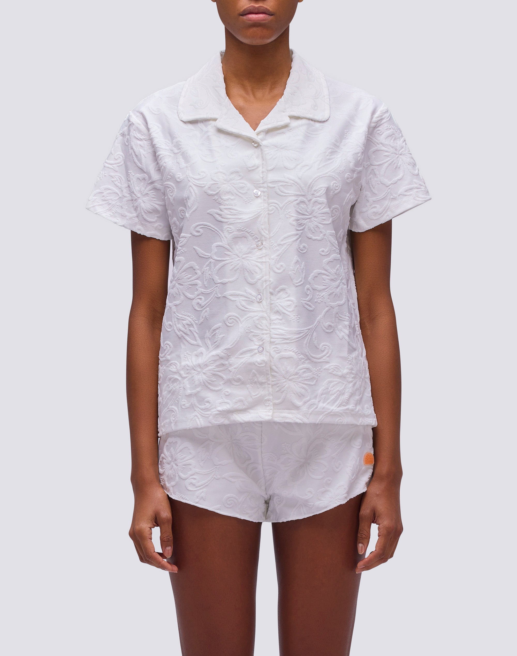 sundek-camicia-donna-bowling-in-spugna-jacquard-motivo-sk23-w615shte723 image 1