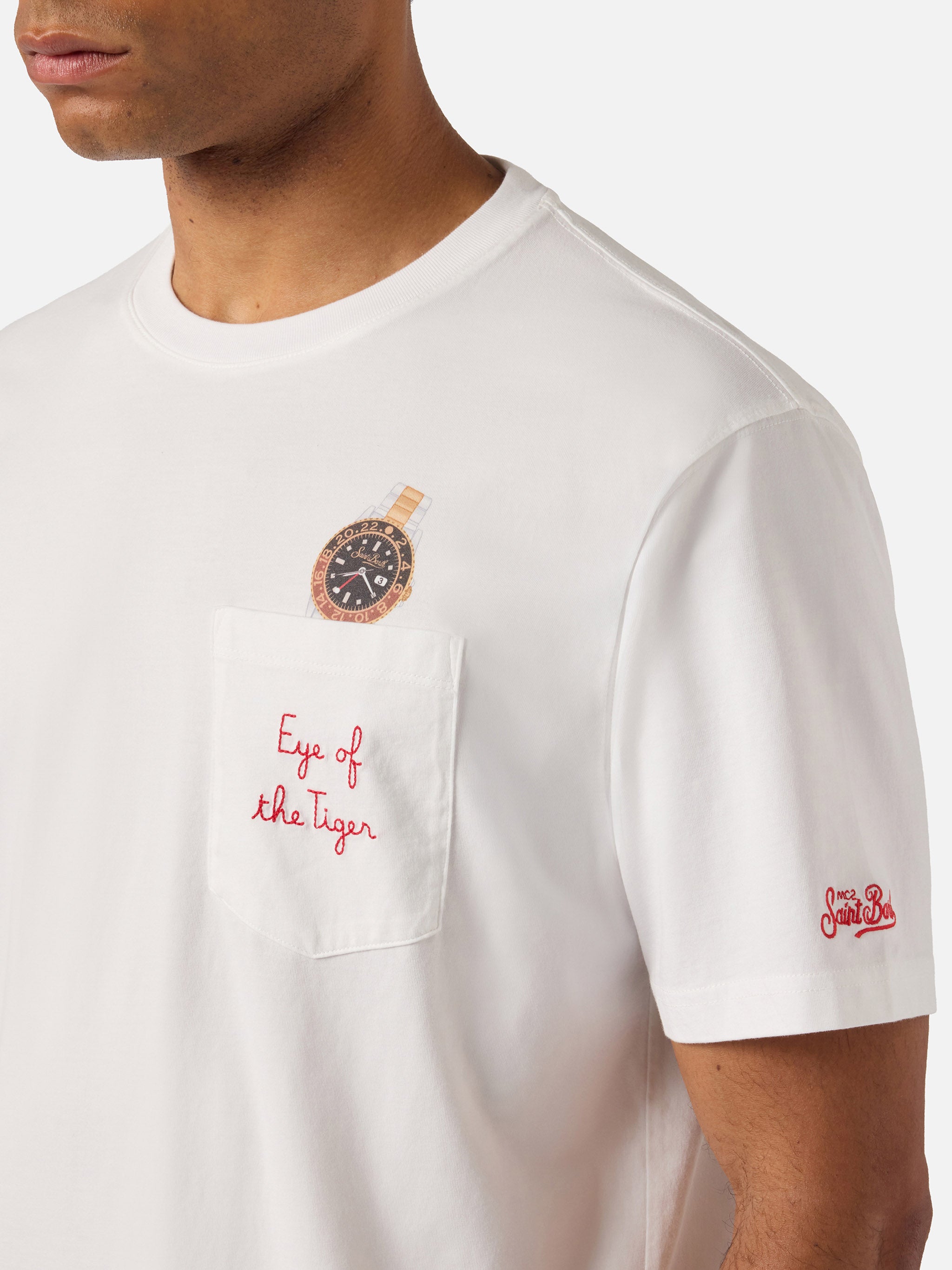 mc2-saint-barth-t-shirt-austin-uomo-bianca-cotone-eye-of-the-tiger image 2