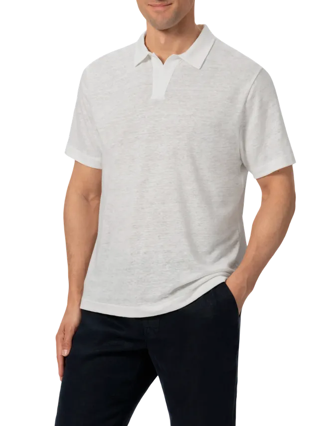 mc2-saint-barth-fraser-polo-in-lino-bianco-uomo-senza-bottoni image 1