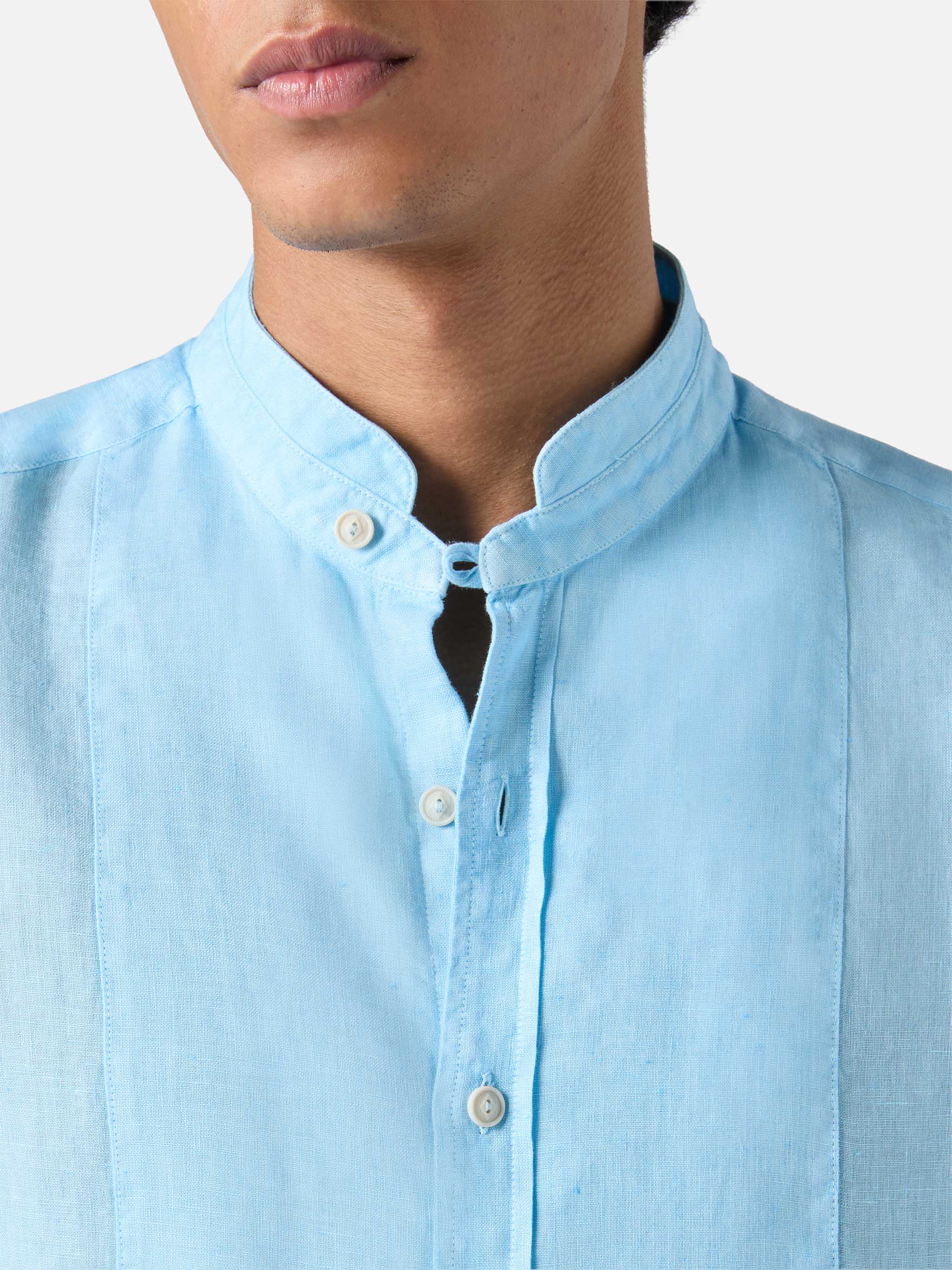 mc2-saint-barth-camicia-pierre-uomo-in-lino-azzurro-chambray-maniche-lunghe image 2