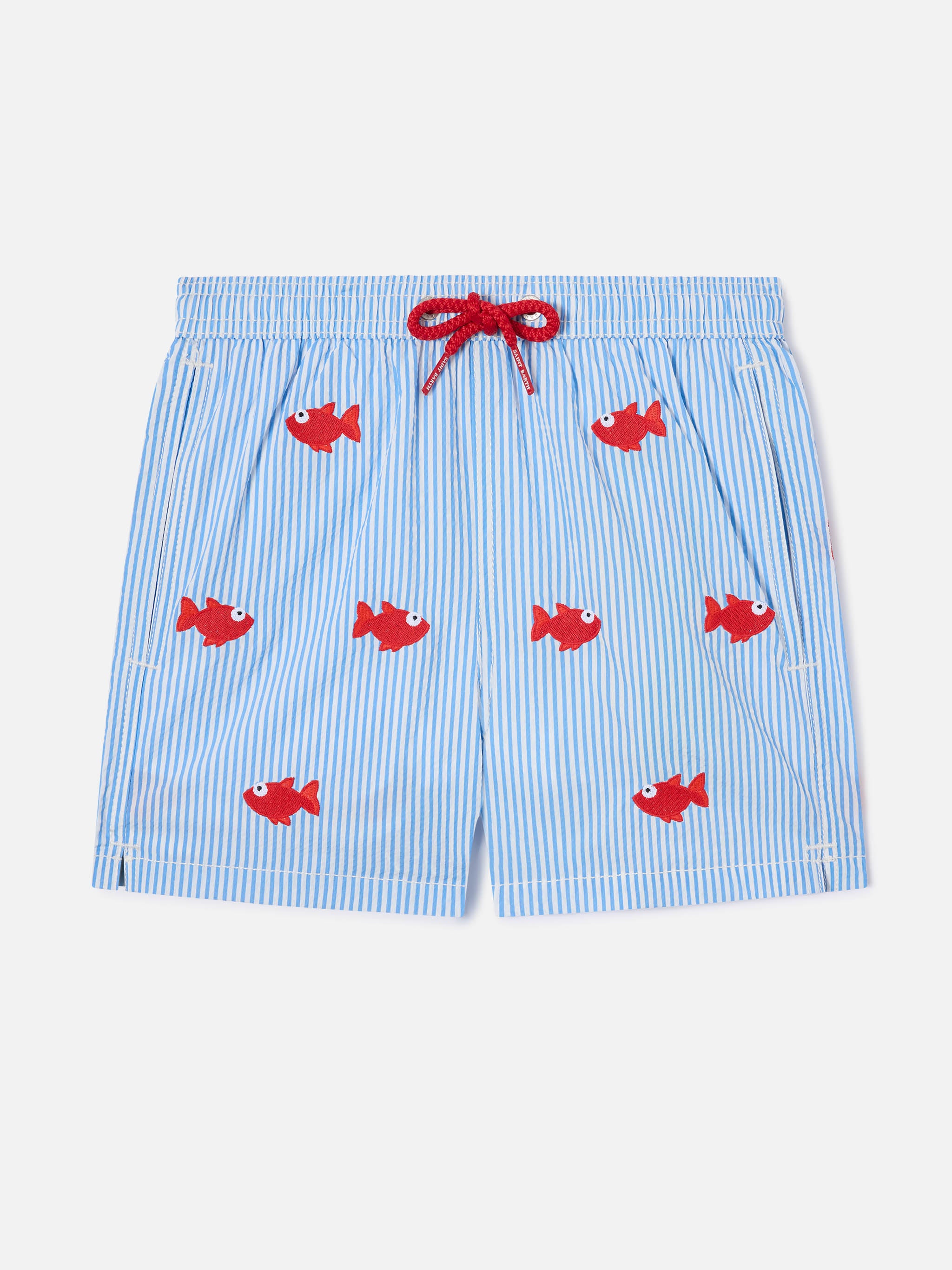 mc2-saint-barth-costume-jean-embroidery-bambino-rigato-blu-con-pesci-ricamati image 1