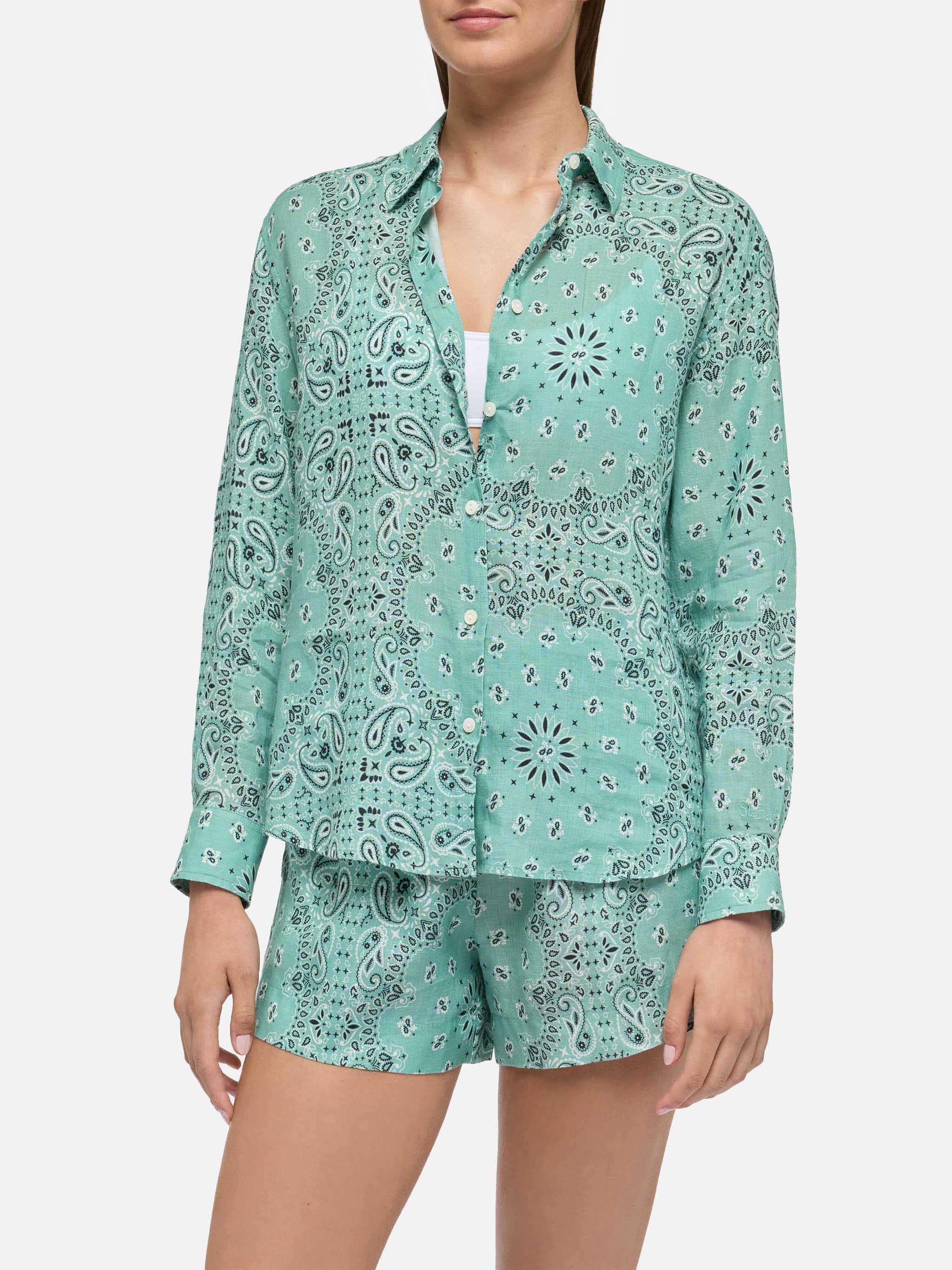 mc2-saint-barth-camicia-donna-meredith-in-lino-con-stampa-bandana image 1