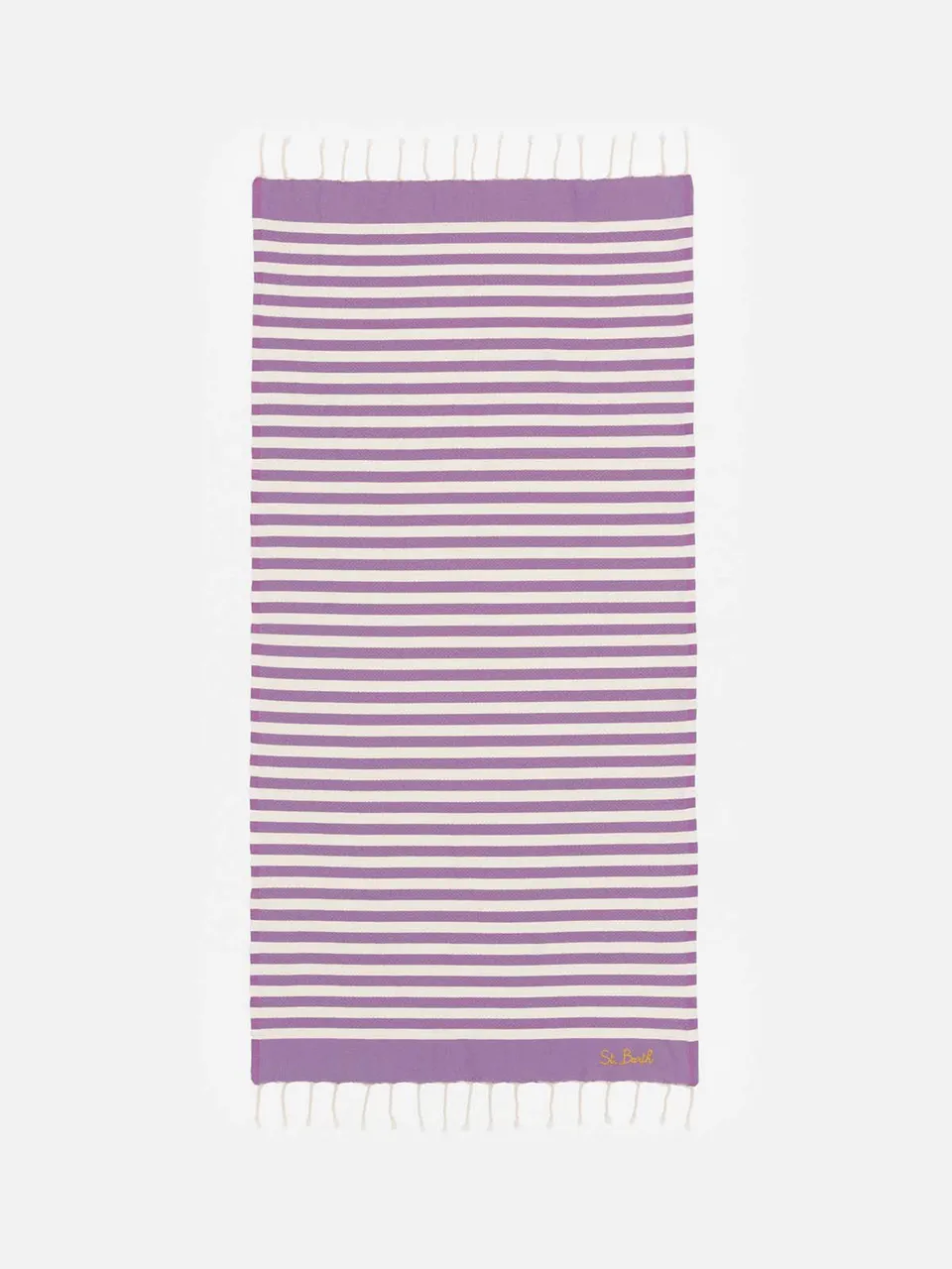 mc2-saint-barth-fouta-fout012-telo-mare-in-cotone-a-righe-viola-e-bianche image 1