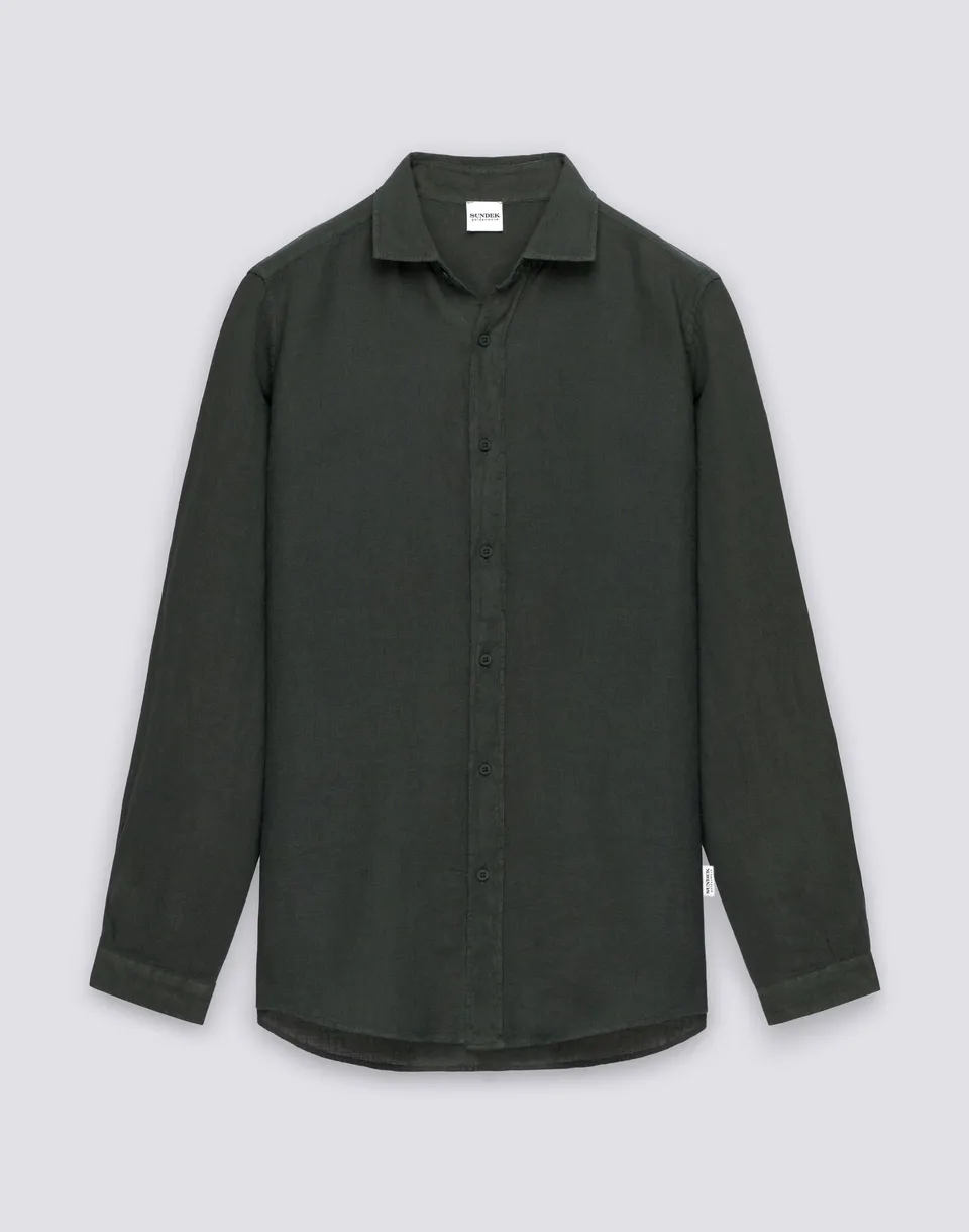 sundek-camicia-uomo-in-lino-tinto-capo-vestibilit-regular image 1