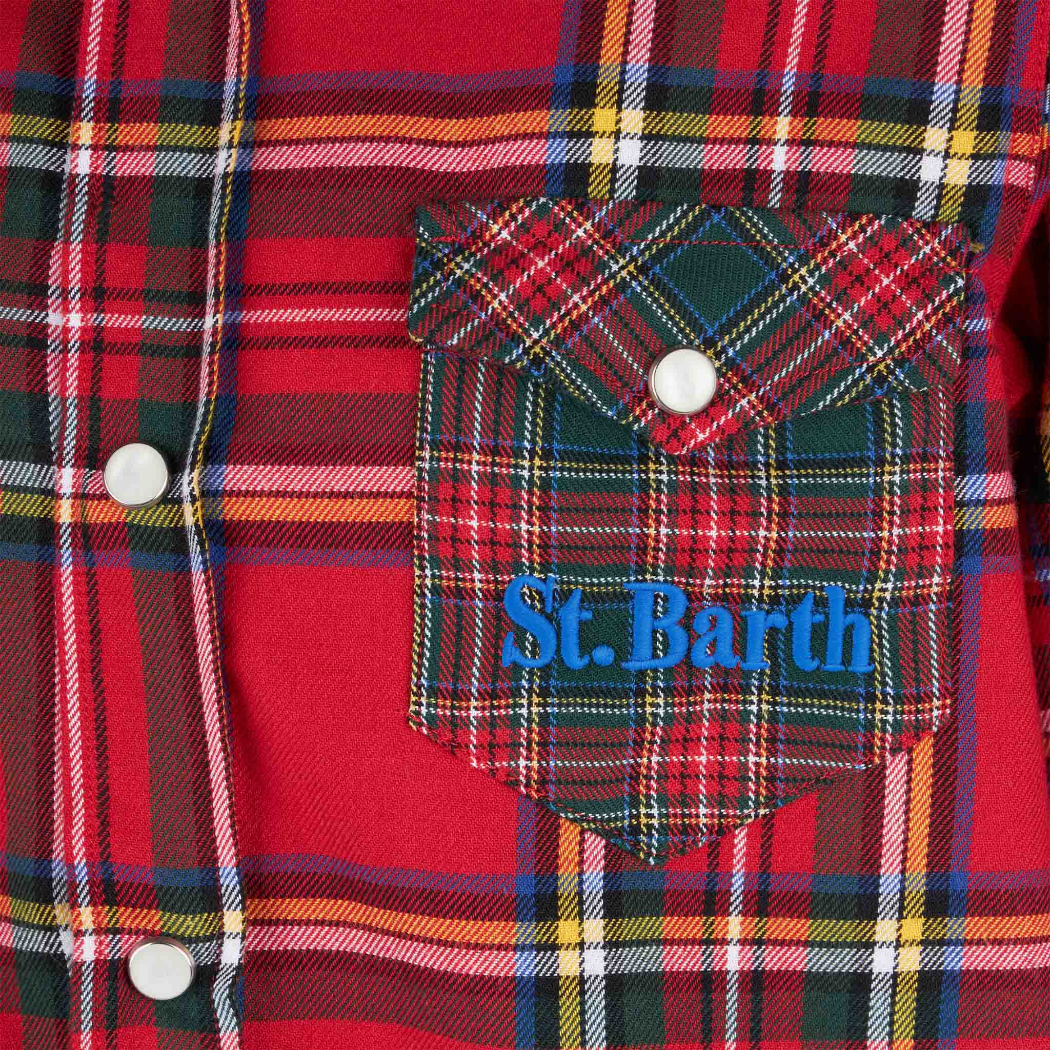 mc2-saint-barth-camicia-bambino-stampa-tartan-rossa-texana image 3
